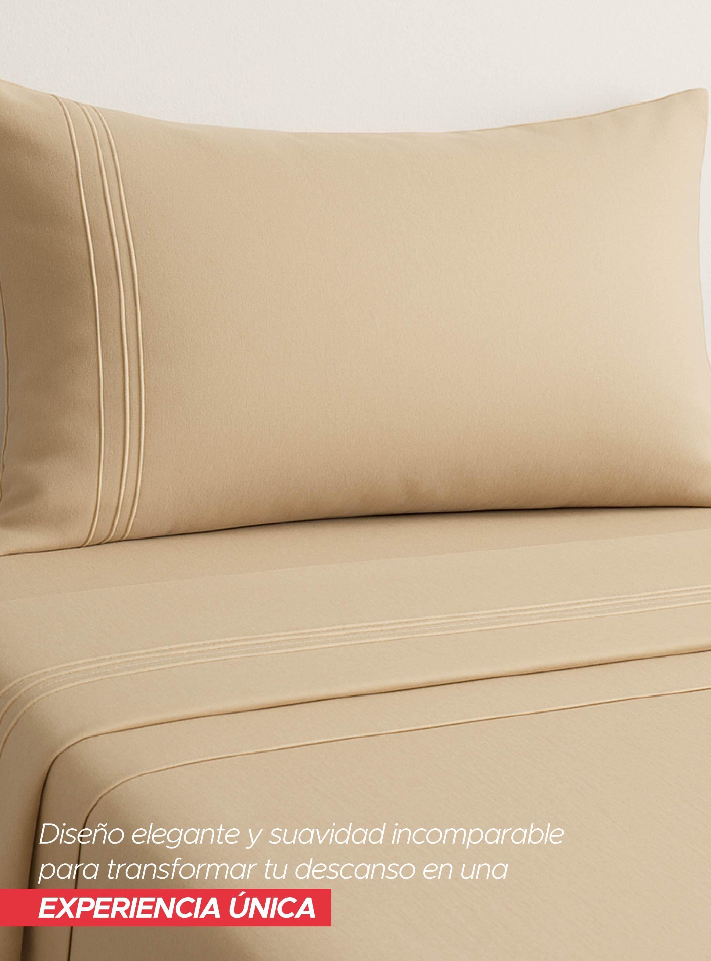 Juego De Sábanas Beige 1800 Hilos Ultra Suave 1,5 Plazas Vincenzi-6