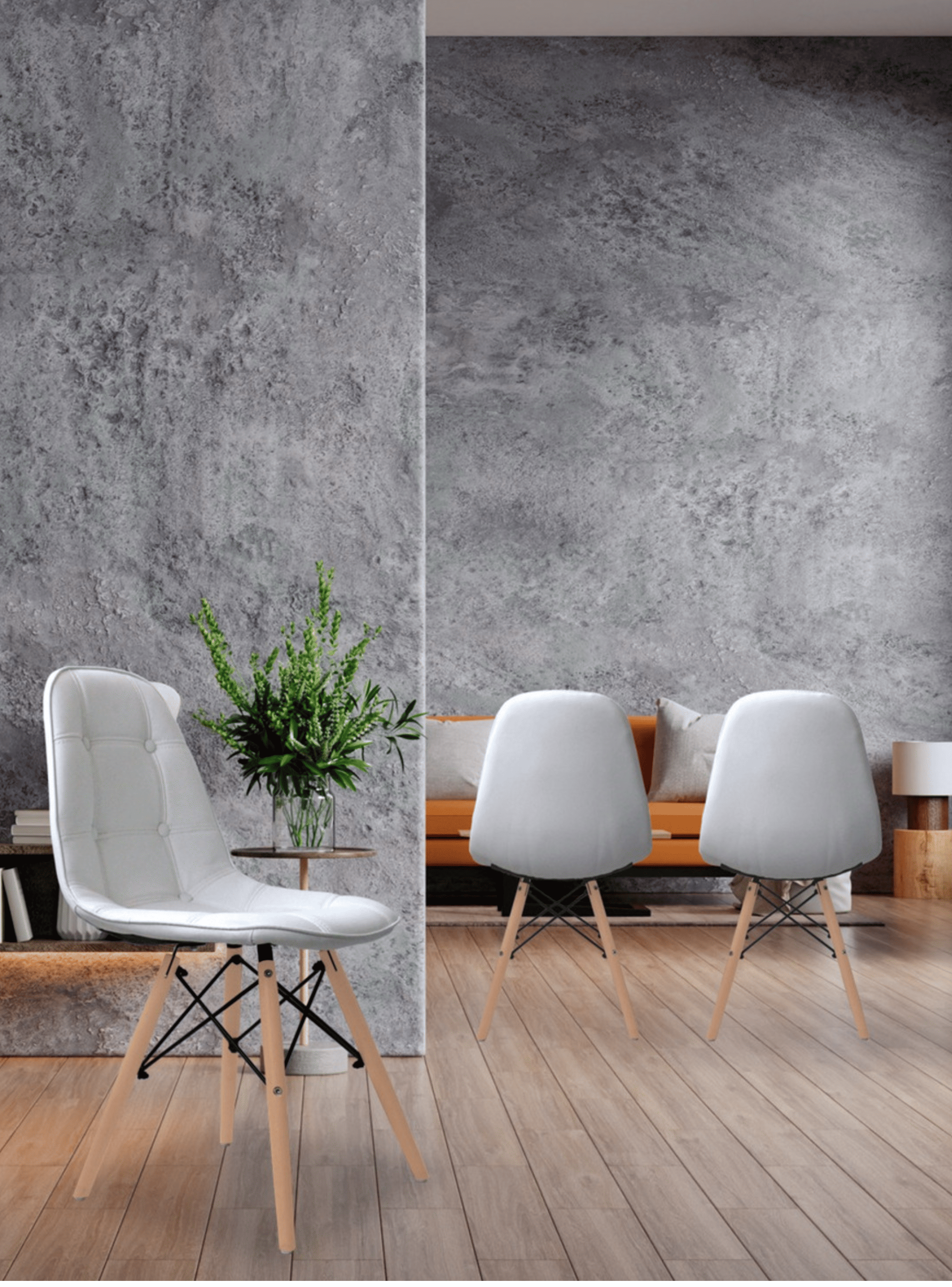 Pack 4 Sillas Comedor Eames York Blancas Vincenzi-5