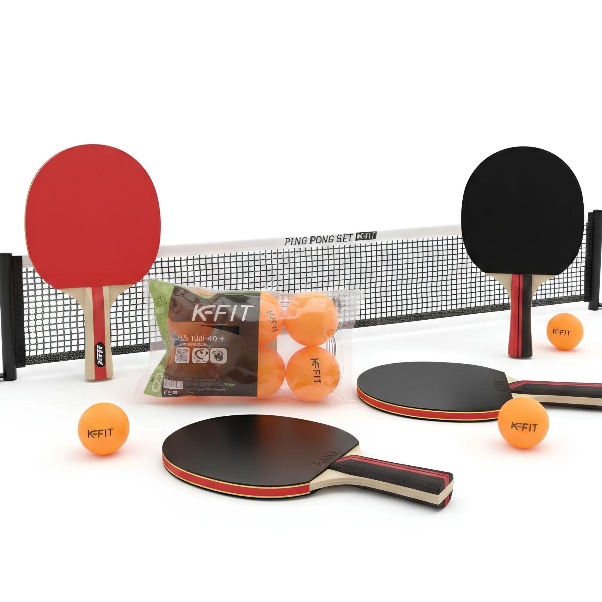 Set 4 Paletas Ping Pong + 30 Pelotas + Malla-2