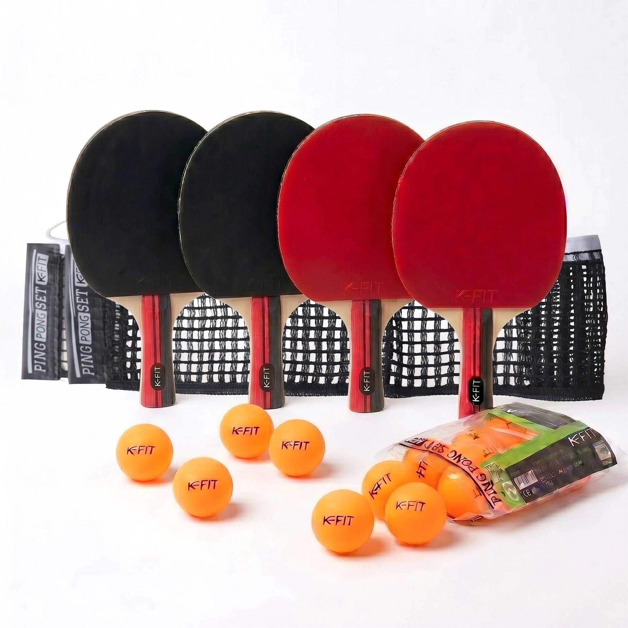 Set 4 Paletas Ping Pong + 30 Pelotas + Malla-3