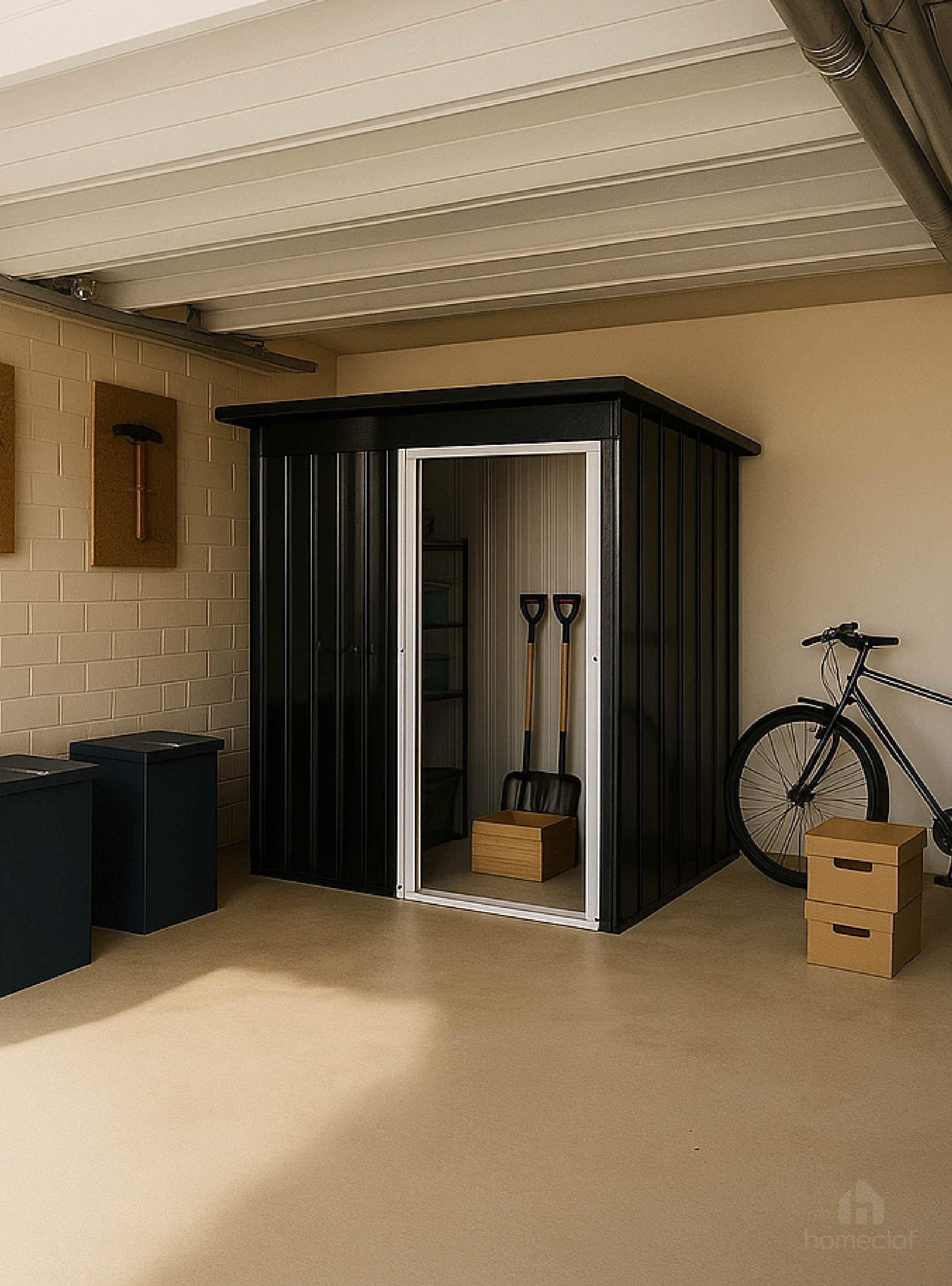 Bodega de Jardín Negra 181x162x86 cm Homeclaf-7