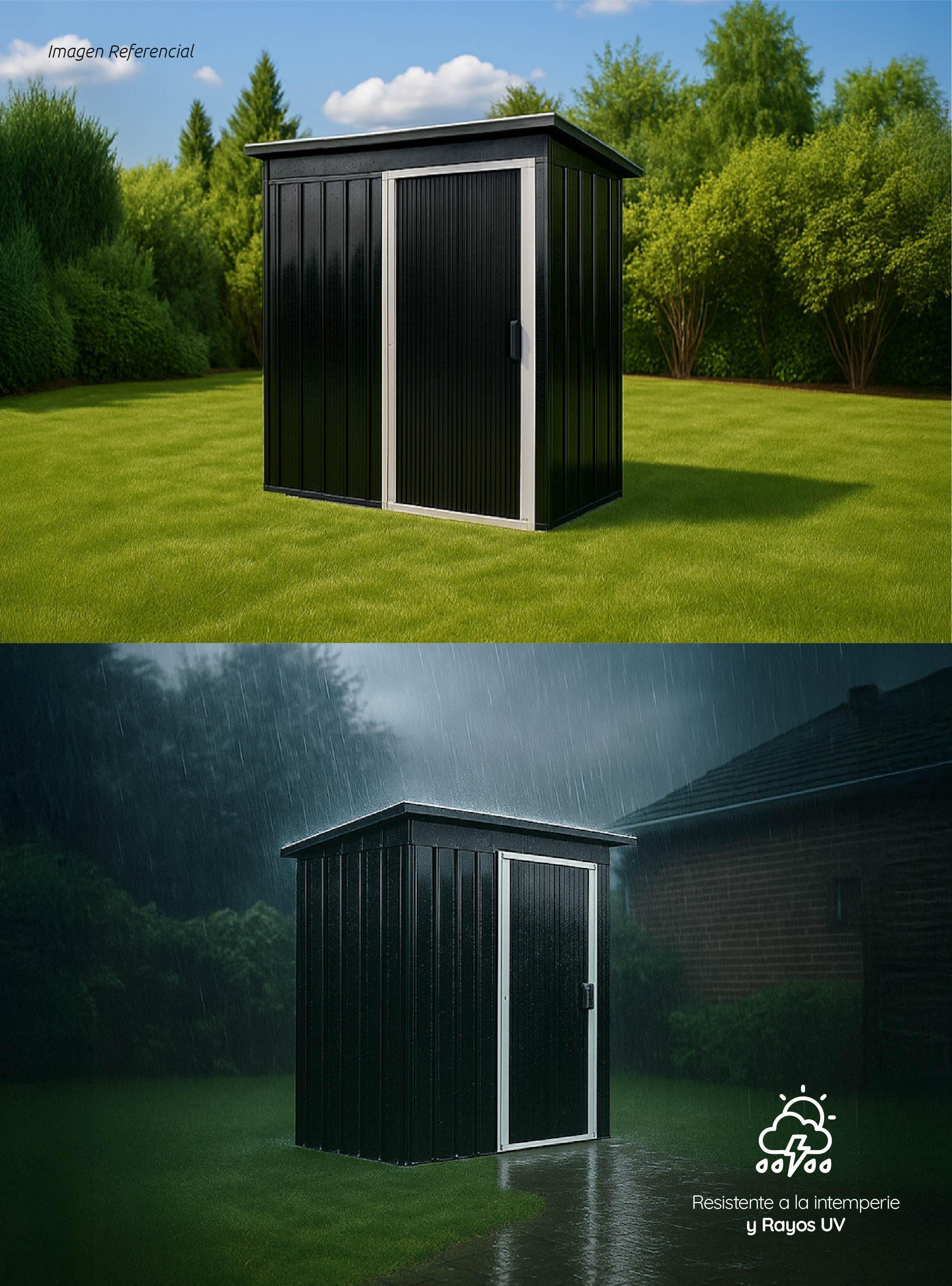 Bodega de Jardín Negra 181x162x86 cm Homeclaf-5