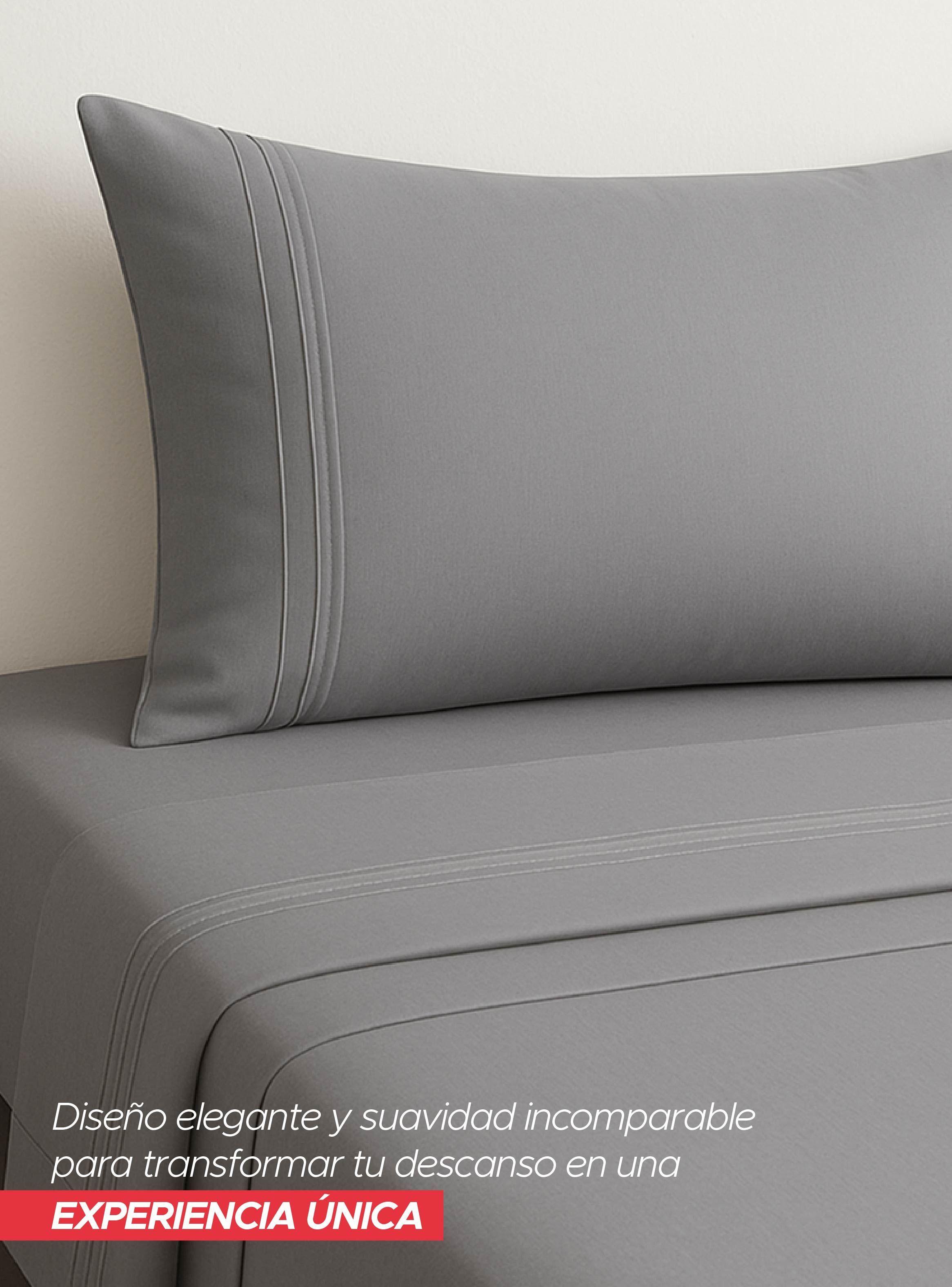 Juego De Sábanas Gris 1800 Hilos Ultra Suave 2 plazas Vincenzi-7