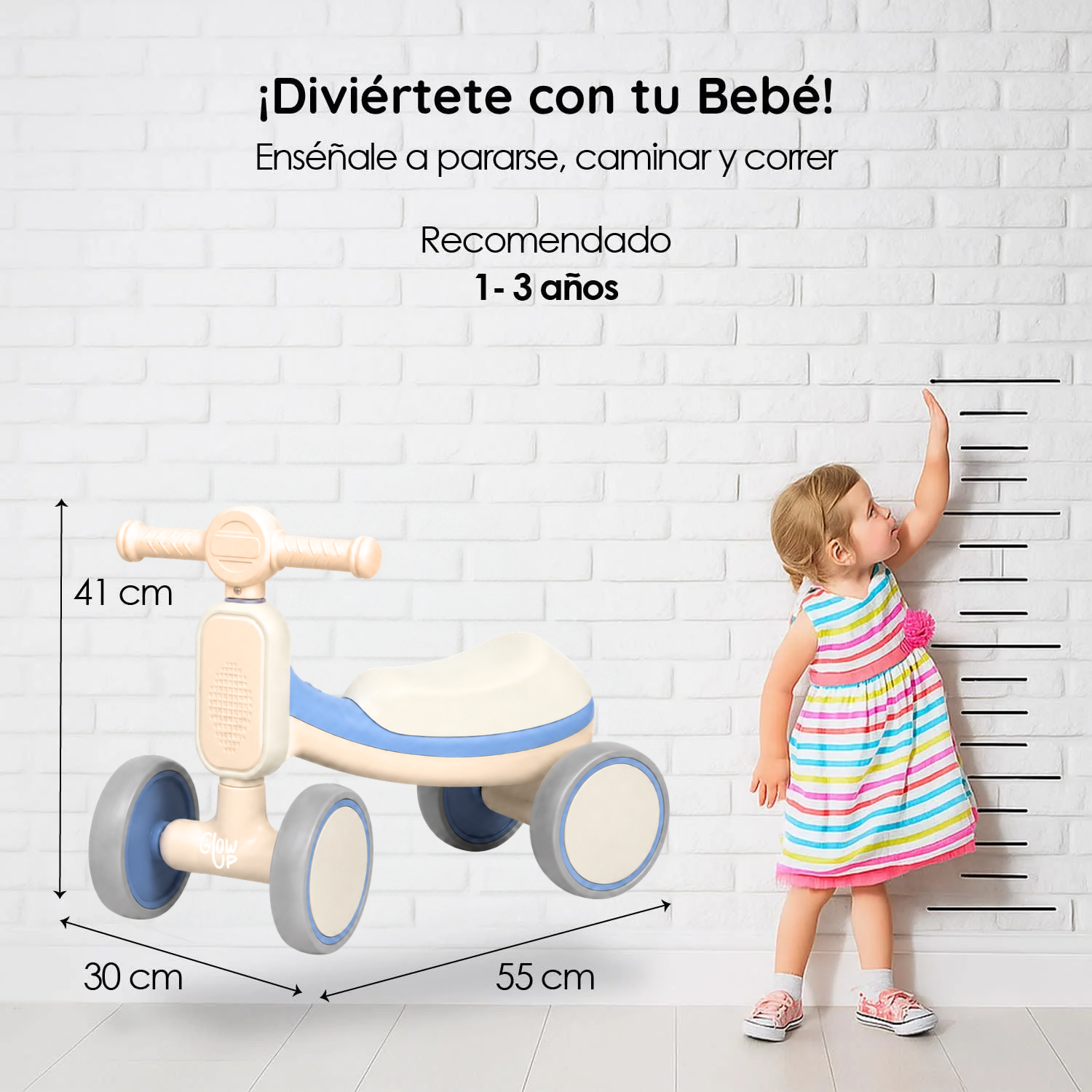 Triciclo Infantil con Luz y Sonido Bambi Azul GlowUp-3