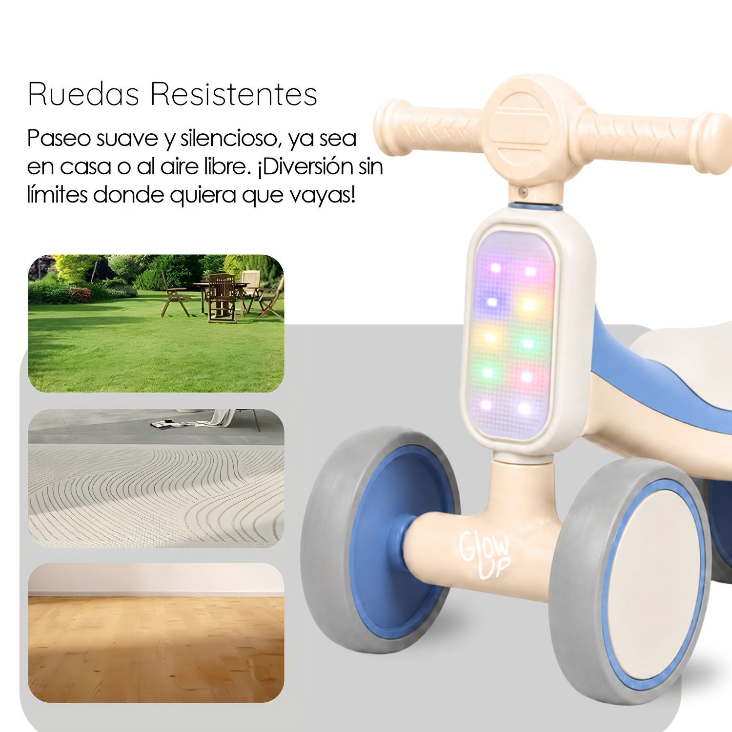 Triciclo Infantil con Luz y Sonido Bambi Azul GlowUp-4
