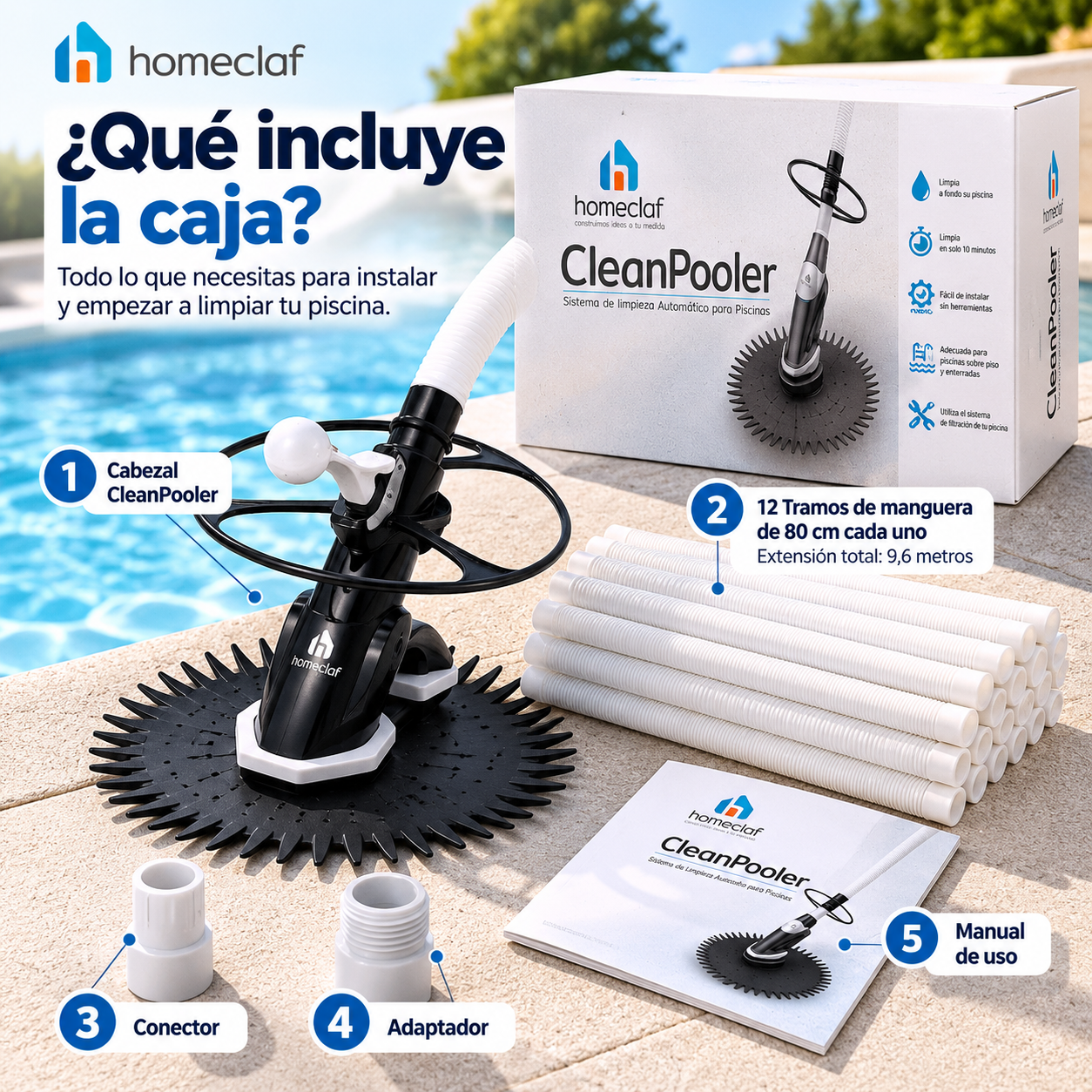 Limpiador Automático De Piscinas 51 Cm Cleanpooler Homeclaf-5