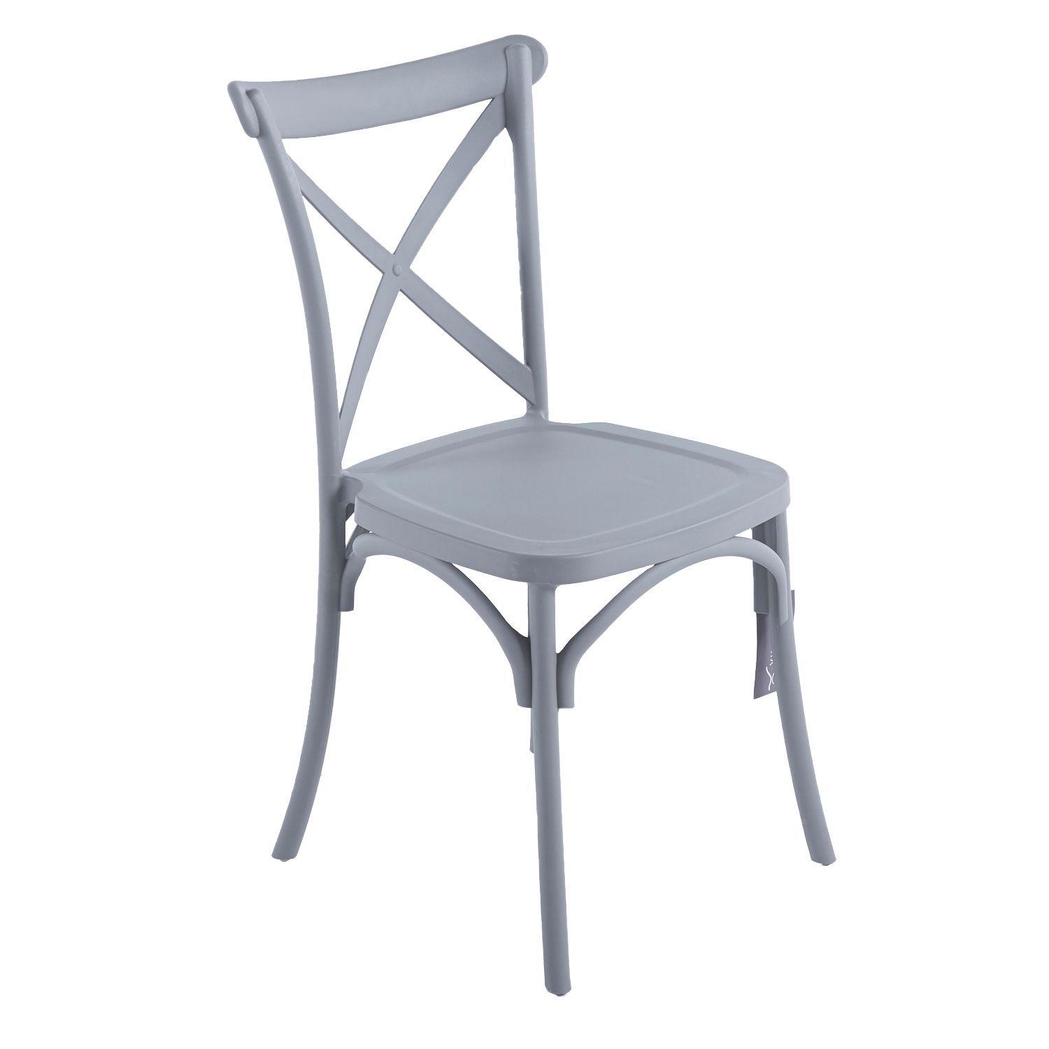 Pack 4 Sillas Crossback Gris-5