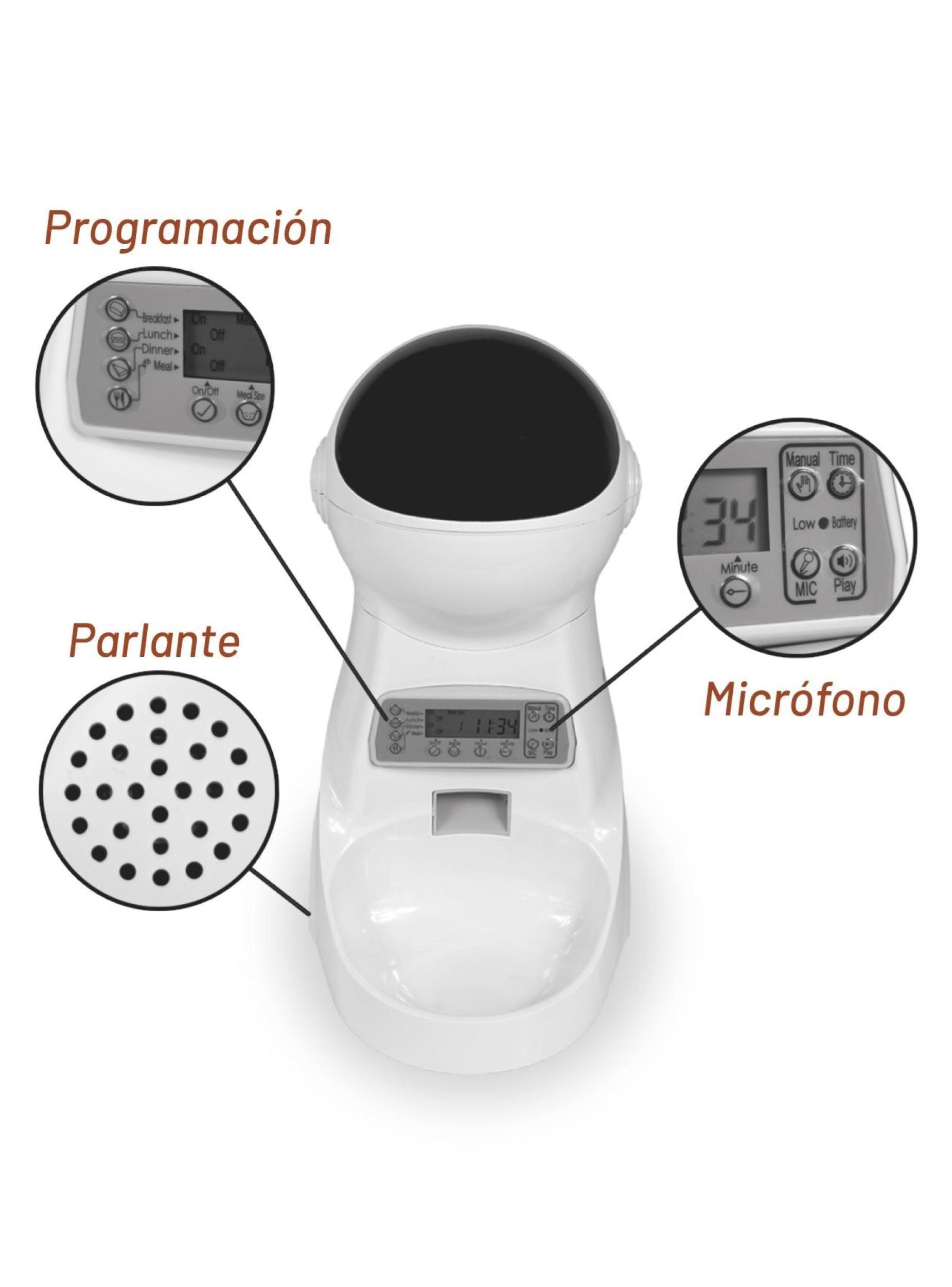 Dispensador de Alimentos Mascotas con Parlante-2