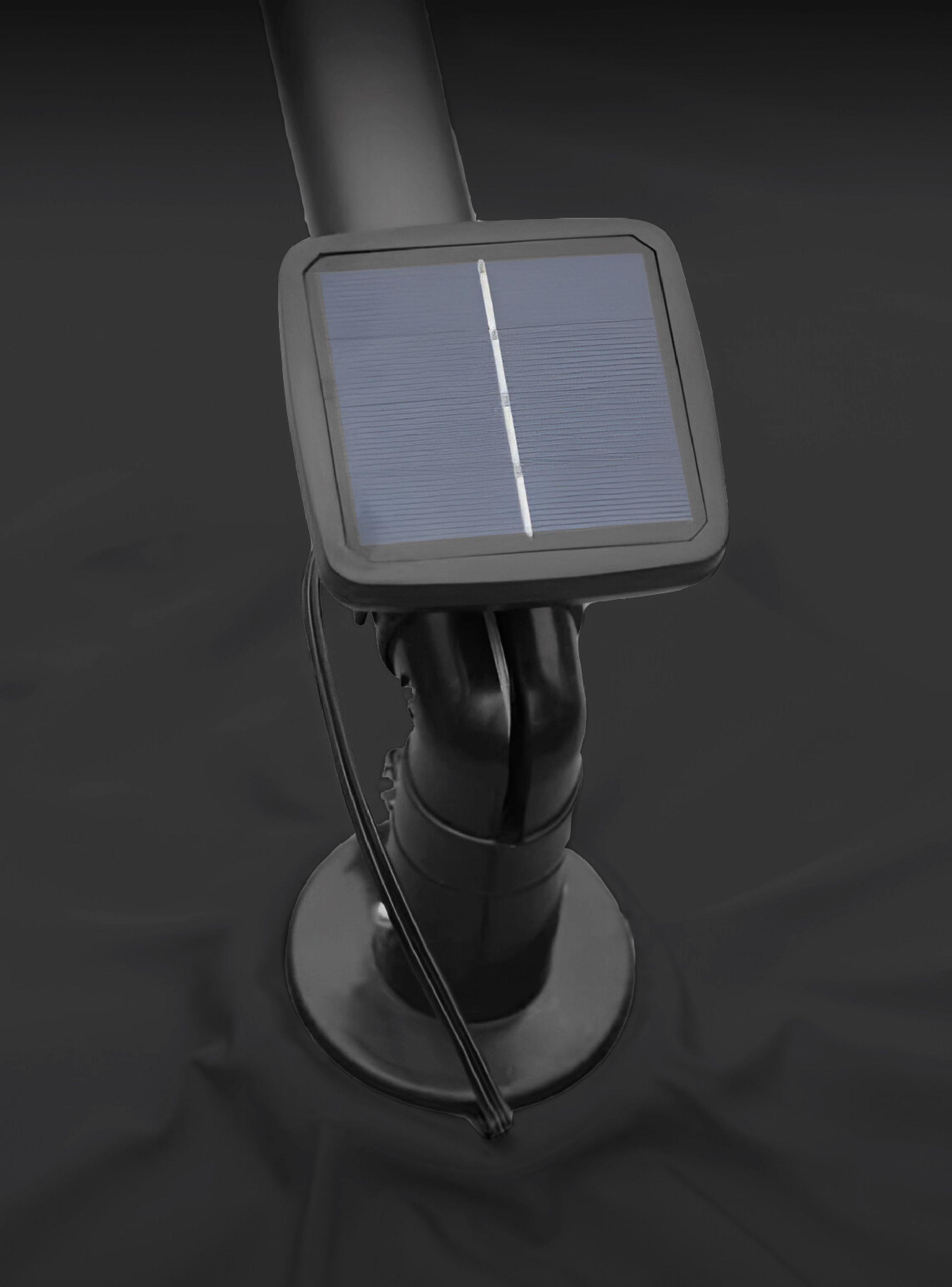 Quitasol Terraza 360° 3x3 mt Panel Solar Luz Led grafito Vincenzi-3