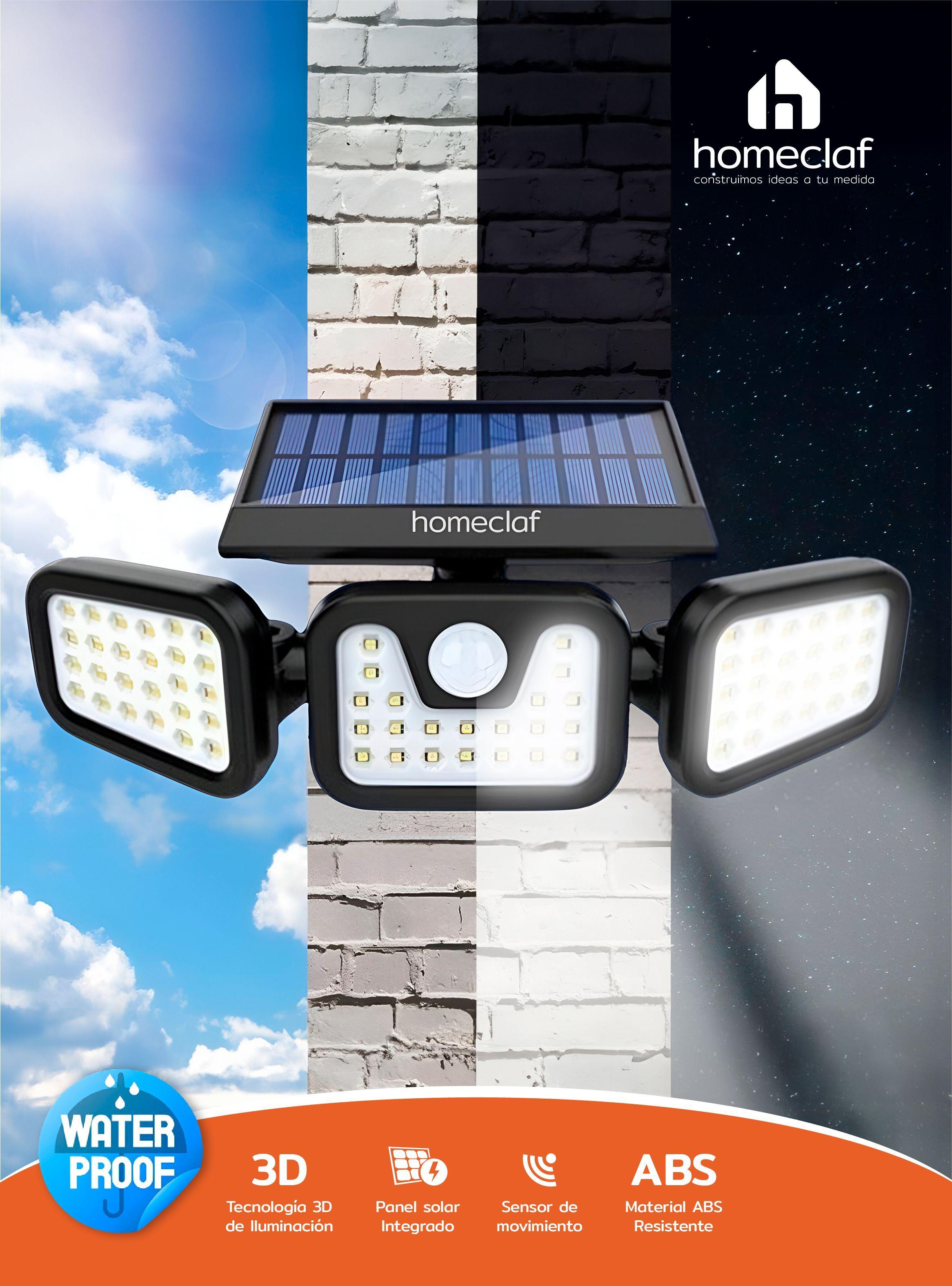 Foco Led Solar Exterior Sensor Movimiento 3p 18w Homeclaf-2