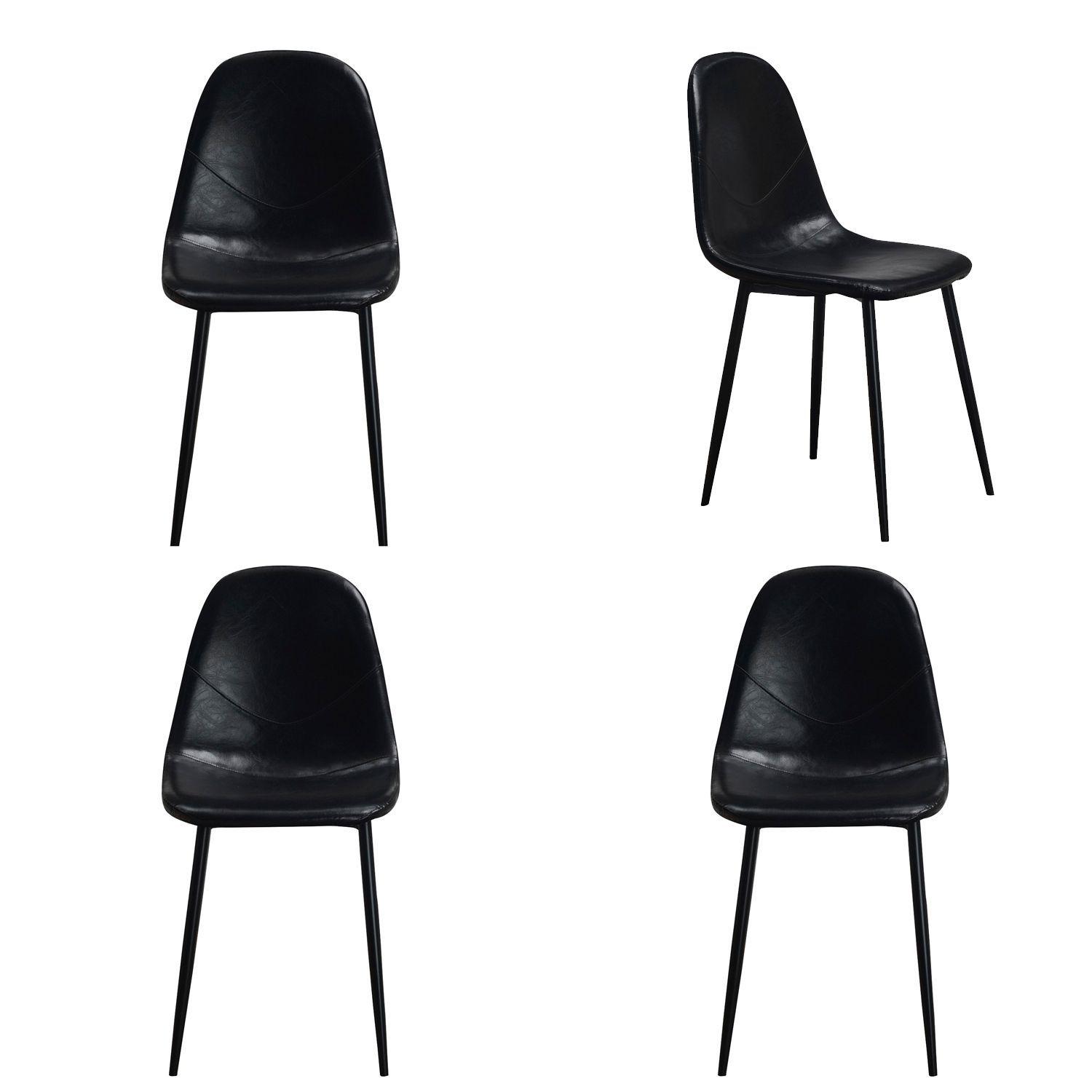 Pack de 4 Sillas Concept Leather Negra-0