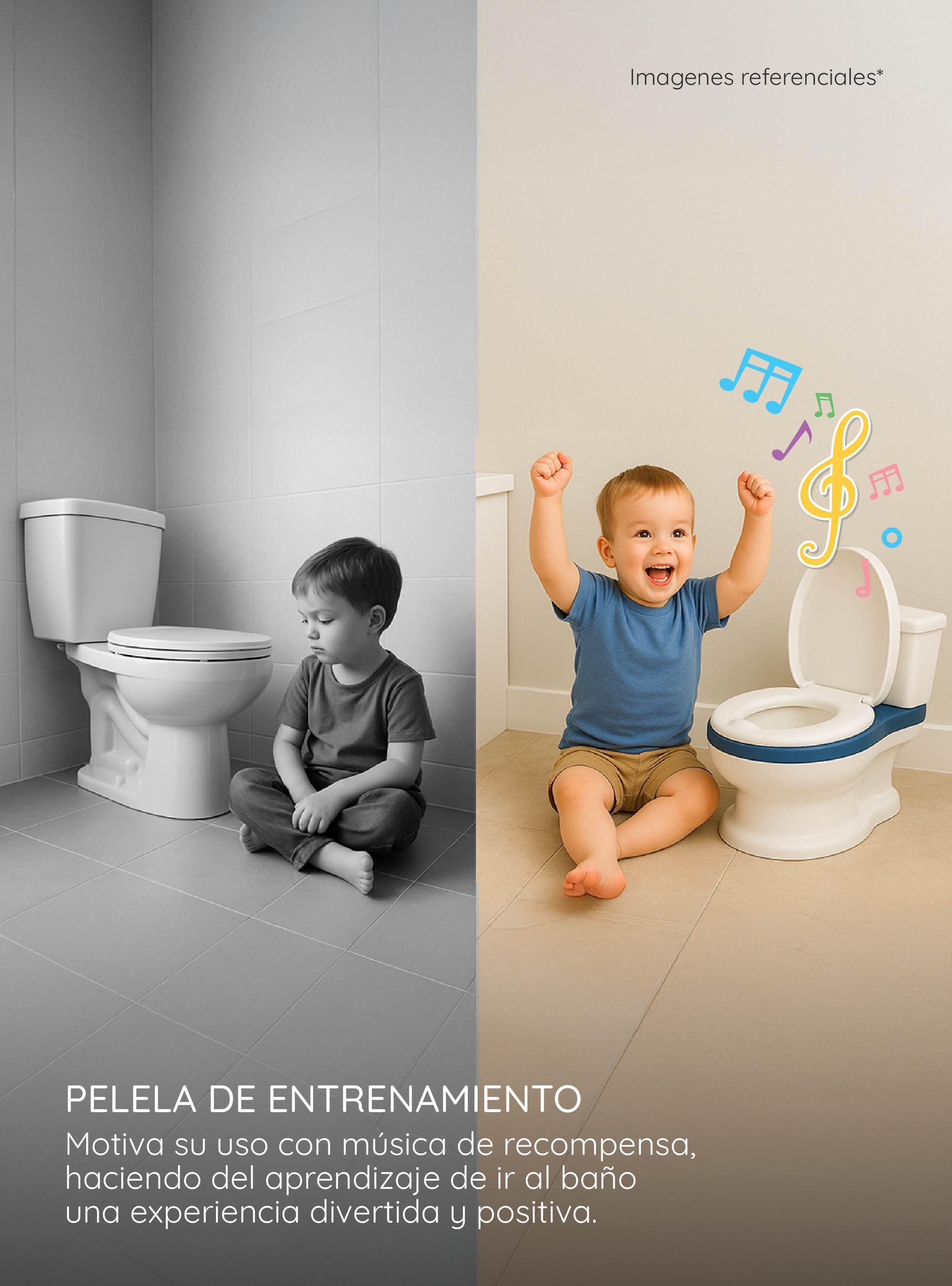 Pelela 3 en 1 Little Toilet Blanco Azul con Sonido para Niños y Niñas GlowUp-4