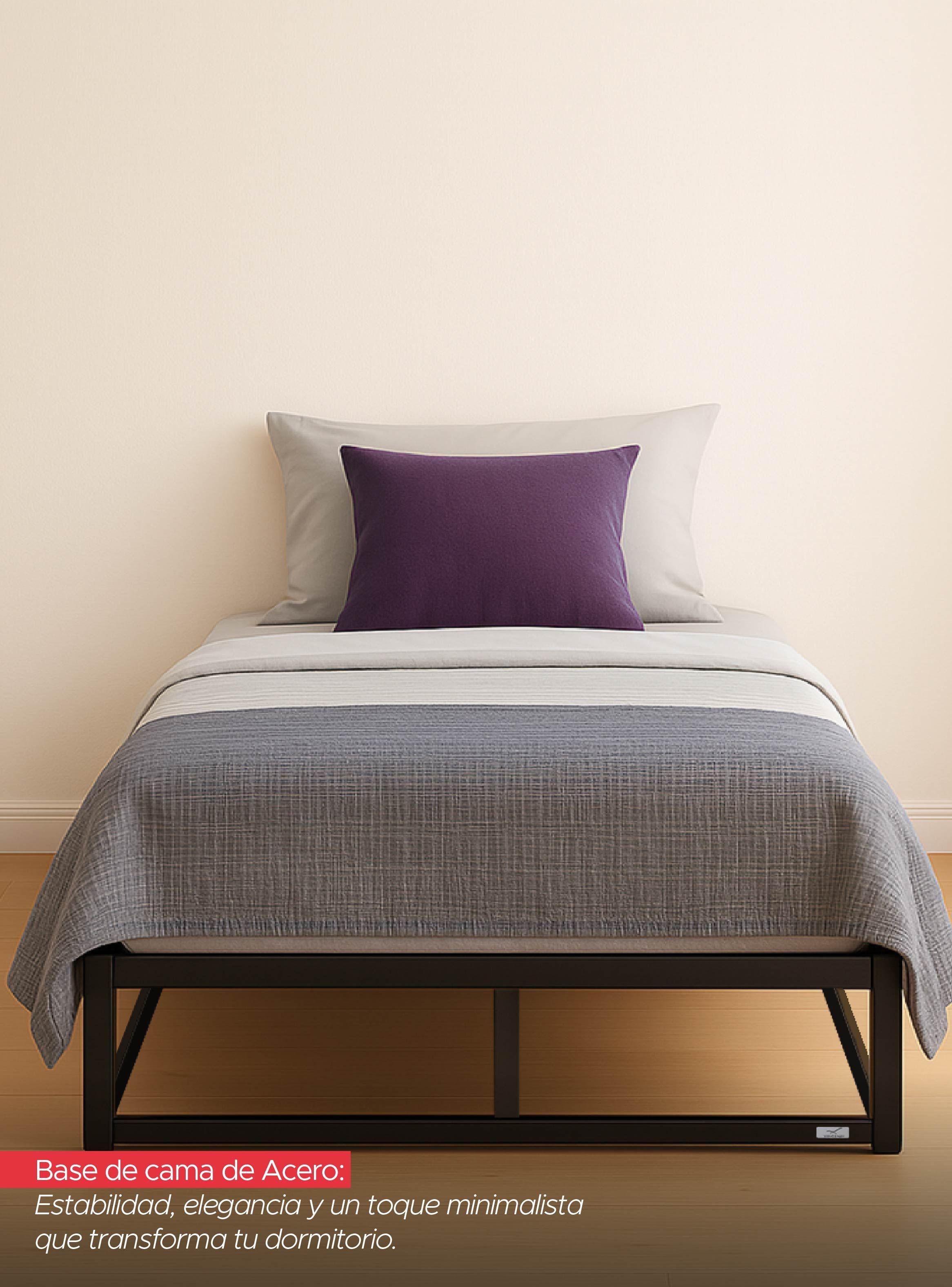 Base para Cama Europea Acero y Madera 105x190 cm 1,5 Pza Nova Vincenzi-4