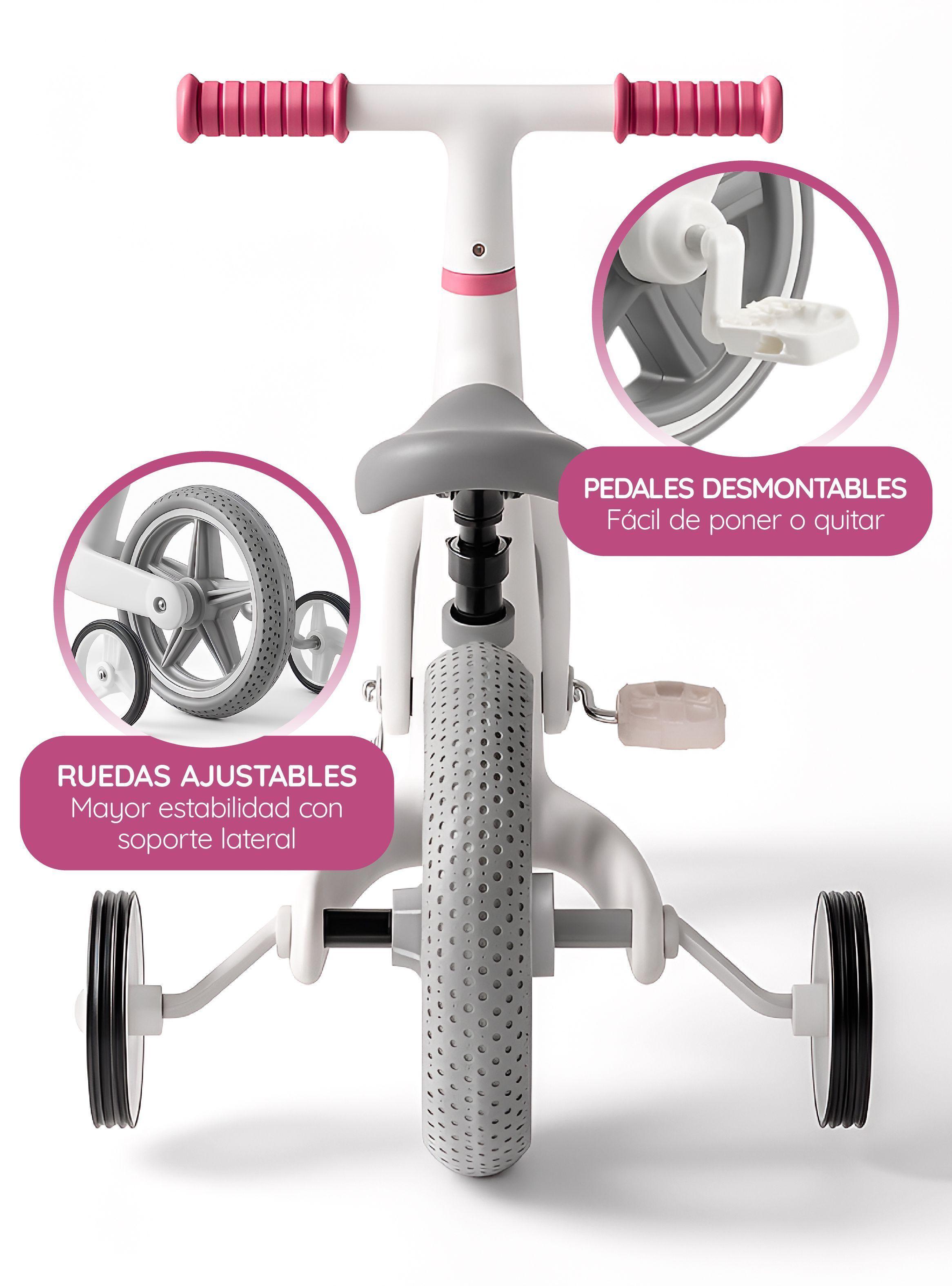 Bicicleta Aprendizaje de Equilibrio niño y niña Rosa con Luz LED GlowUp-3