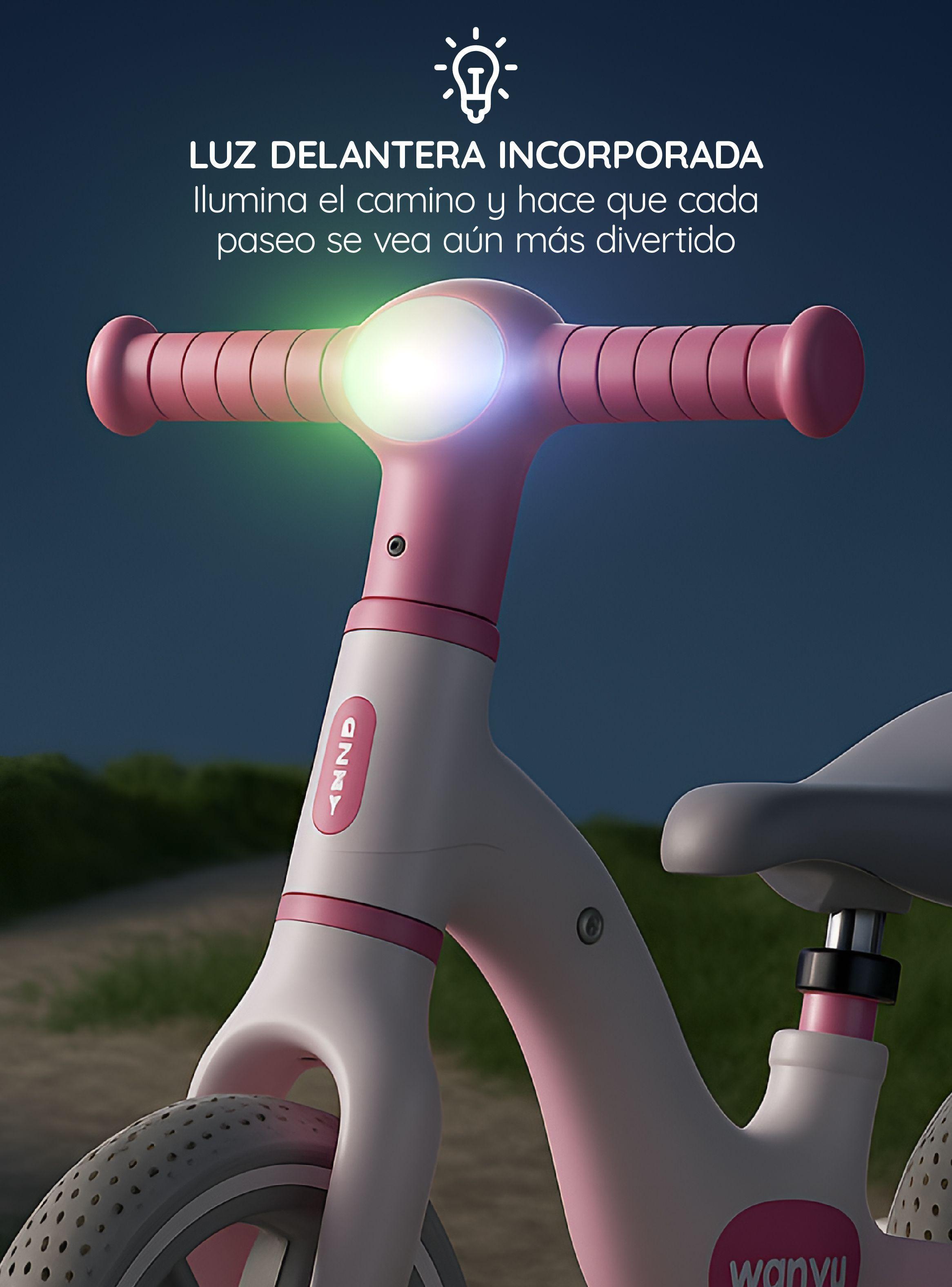 Bicicleta Aprendizaje de Equilibrio niño y niña Rosa con Luz LED GlowUp-5