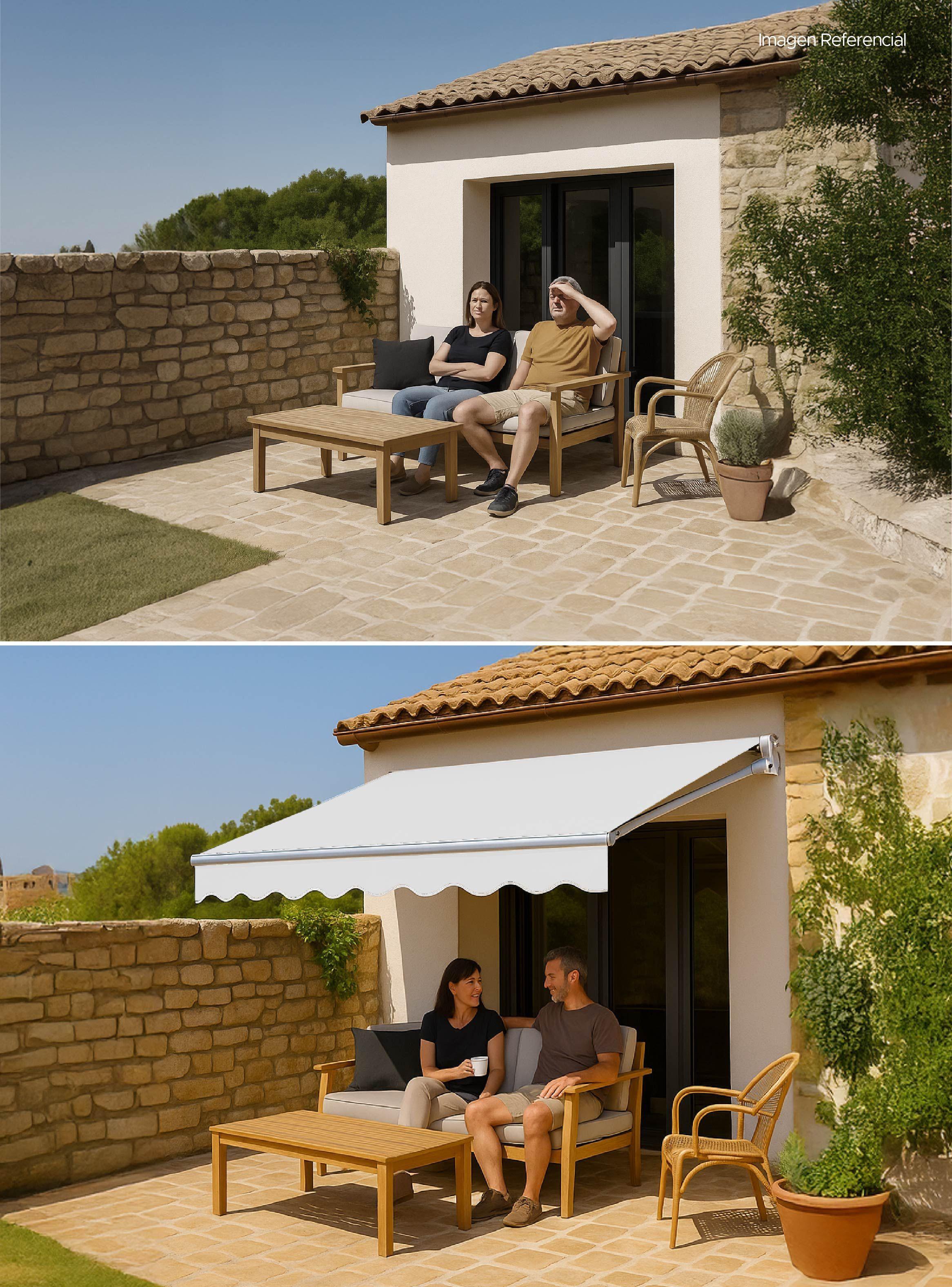 Toldo con brazo retractil Terrazas 2x1.5 Mts Blanco-5