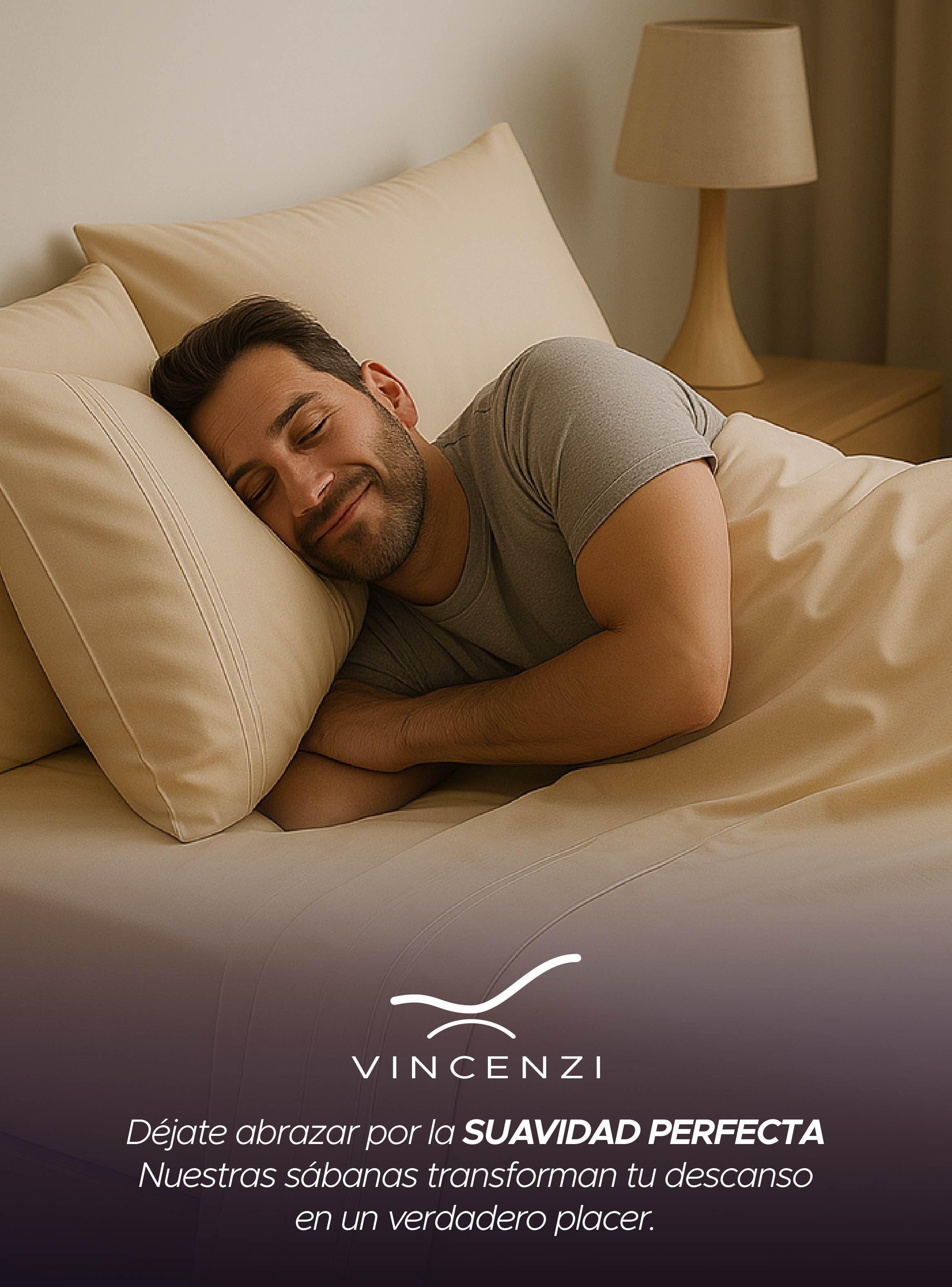 Juego De Sábanas Beige 1800 Hilos Ultra Suave 2 Plazas Vincenzi-7