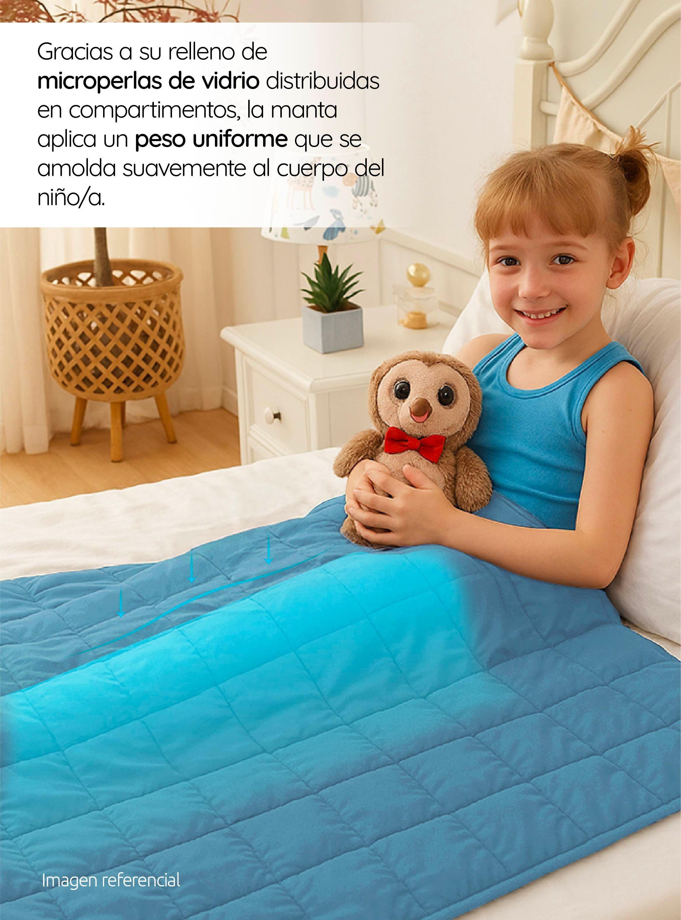 Manta de gravedad niños Celeste 2,3K 122x92 cm Manta de Peso GlowUp-4