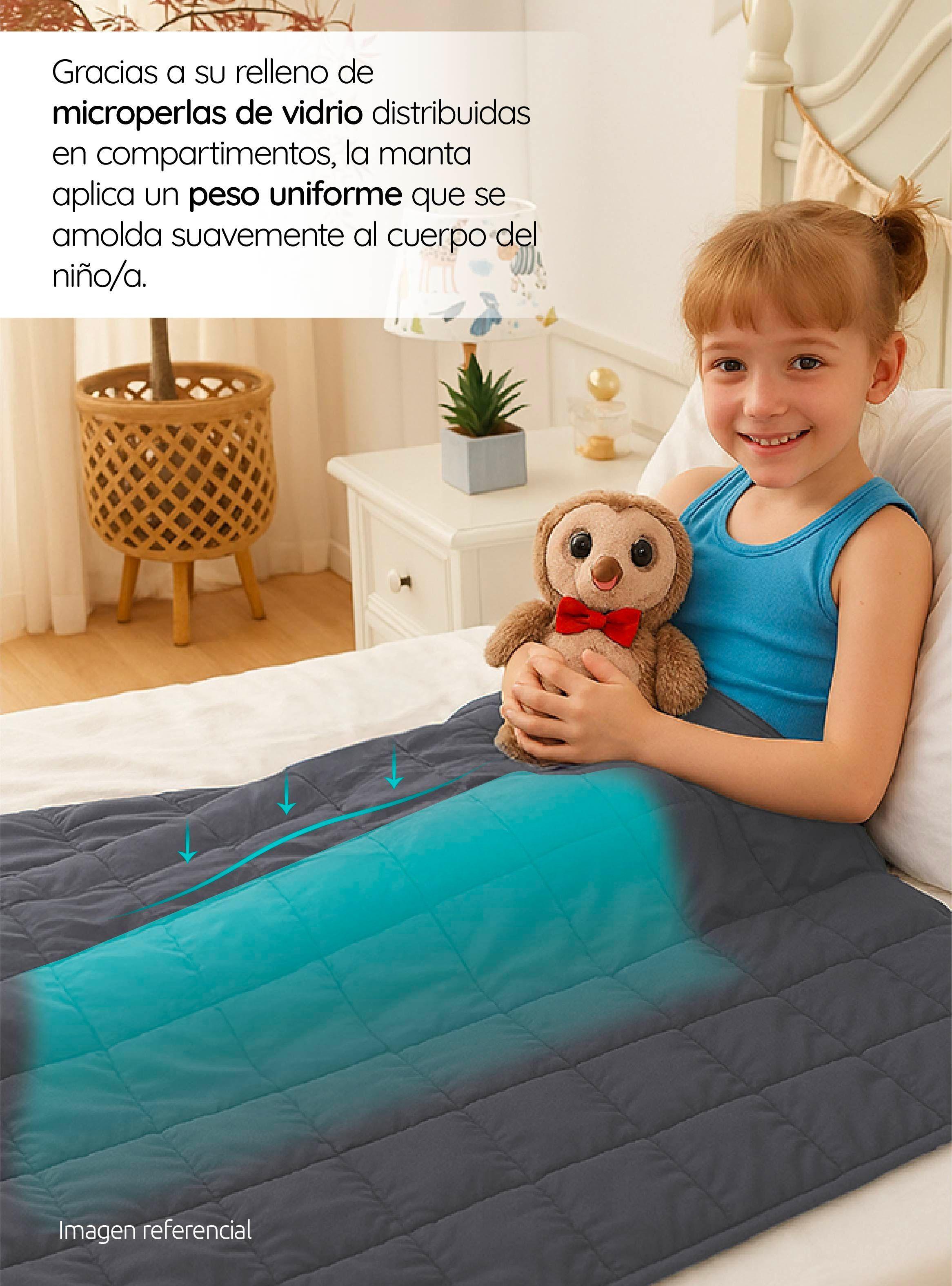 Manta de gravedad niños Gris 1,4K 122x92 cm trastorno sueño GlowUp-2