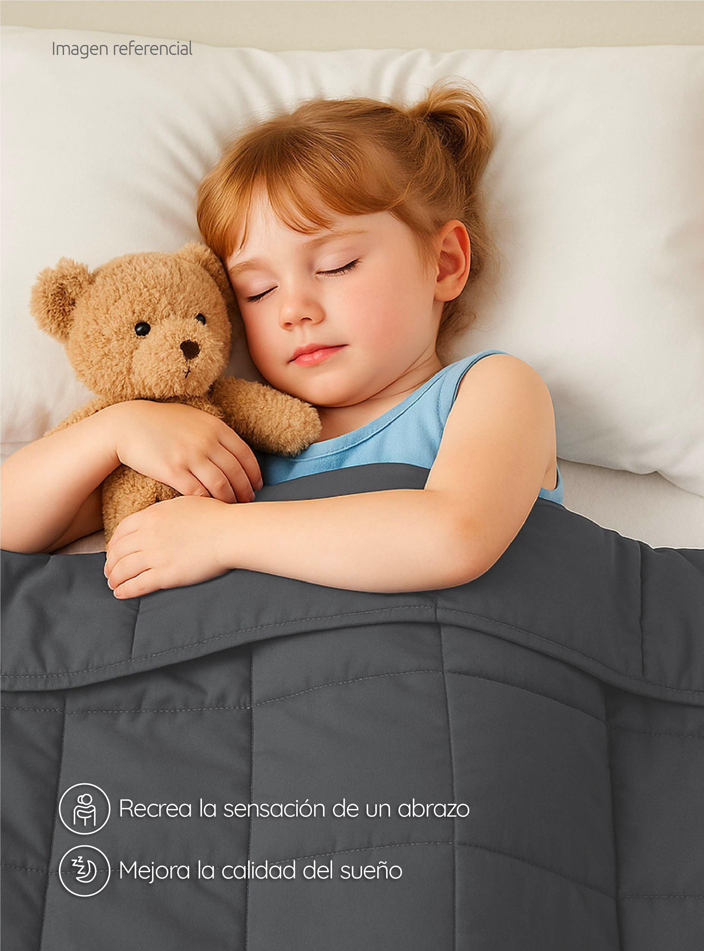 Manta de gravedad niños Gris 1,4K 122x92 cm trastorno sueño GlowUp-4