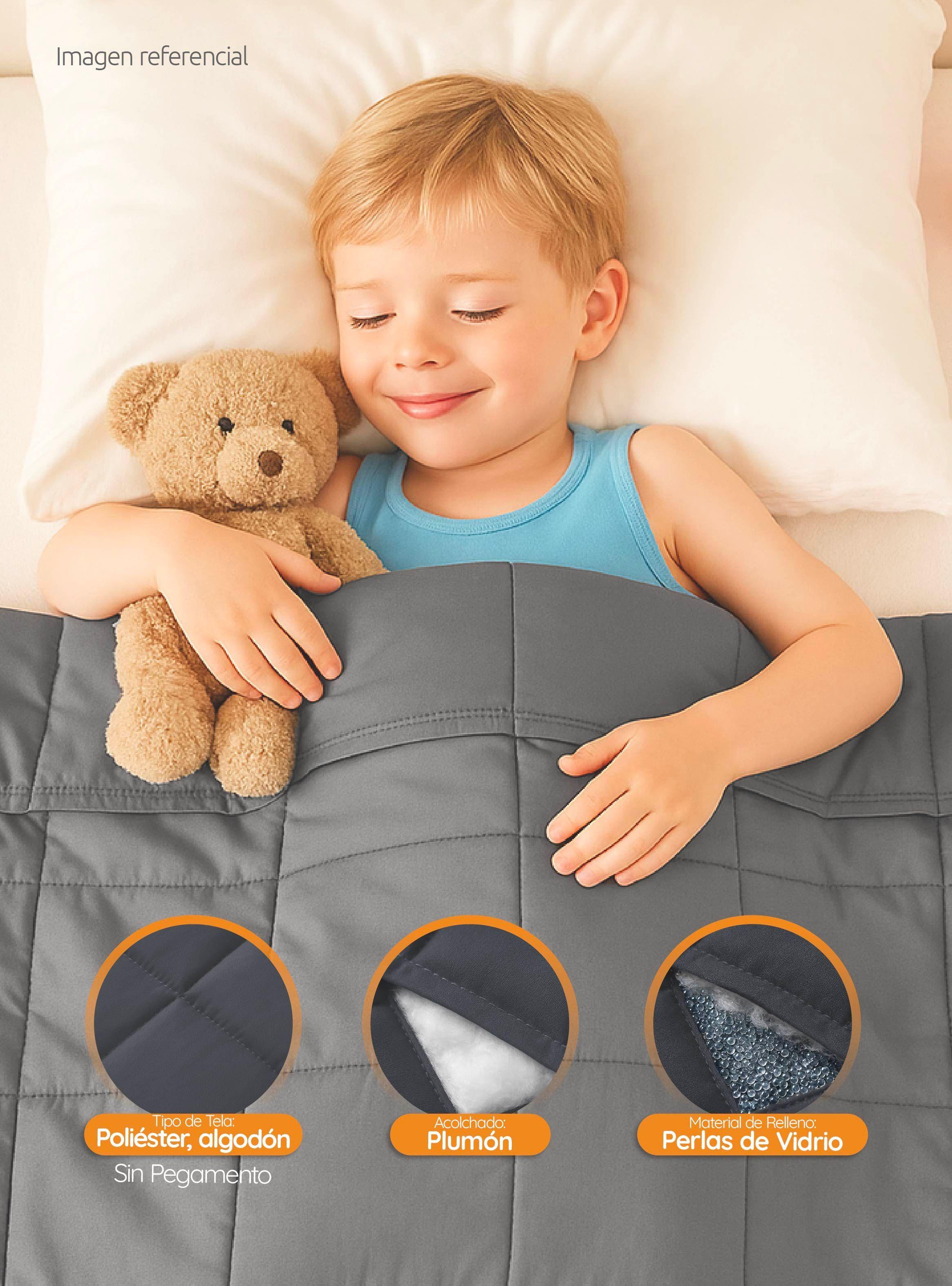 Manta de gravedad niños Gris 1,4K 122x92 cm trastorno sueño GlowUp-5