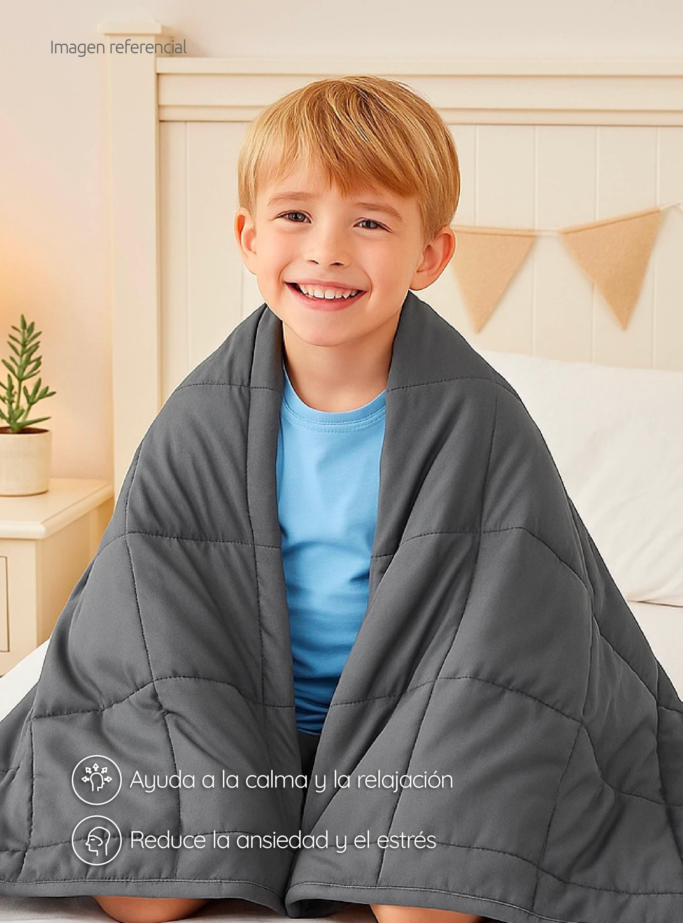 Manta de gravedad niños Gris 1,4K 122x92 cm trastorno sueño GlowUp-7