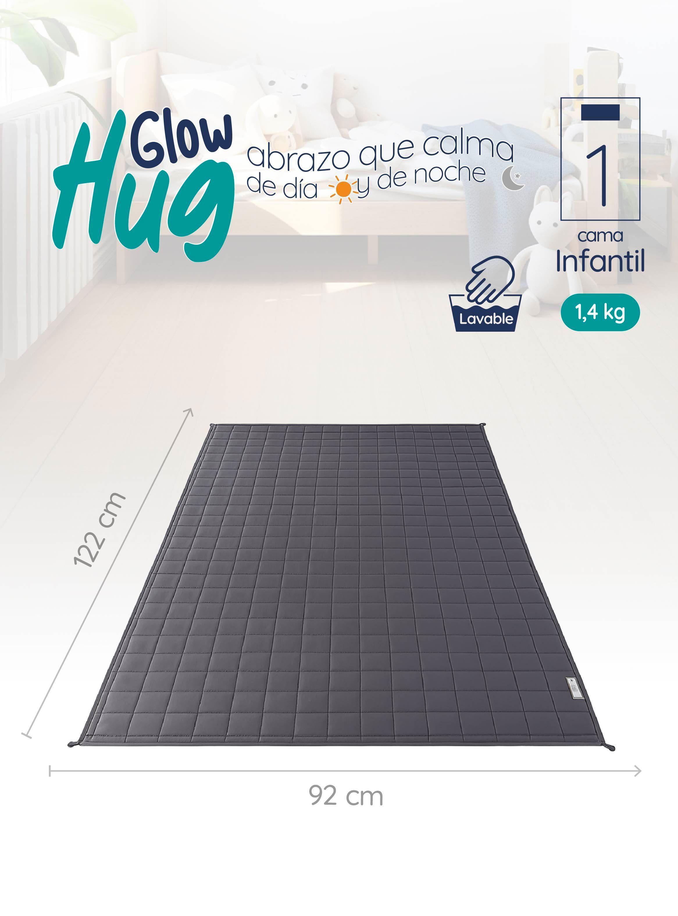 Manta de gravedad niños Gris 1,4K 122x92 cm Manta de Peso GlowUp-2