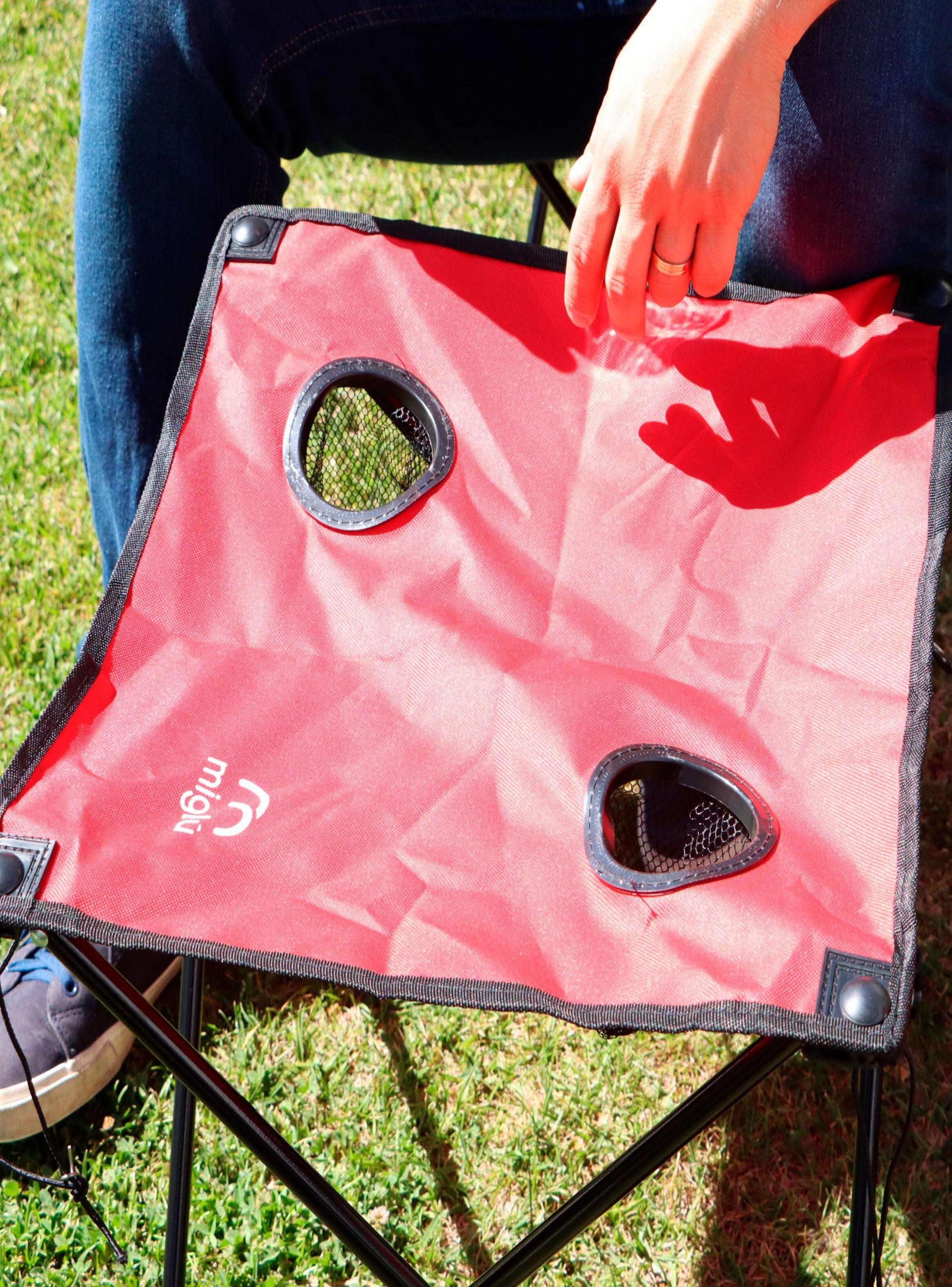 Mesa con 2 Sillas Plegables Rojo-5