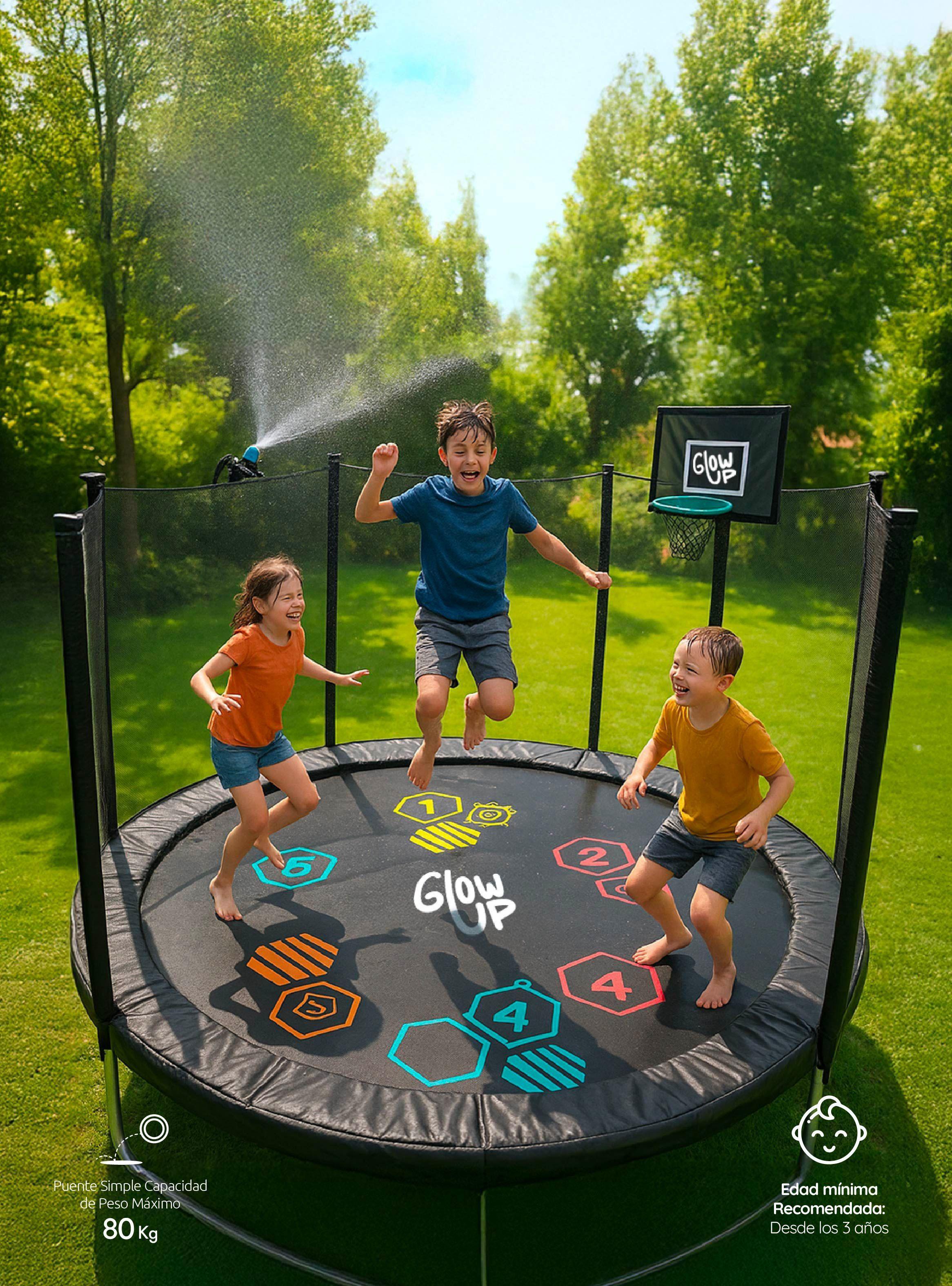 Cama elástica 6ft 183mt edición ltda con Juegos agua GlowUp-5