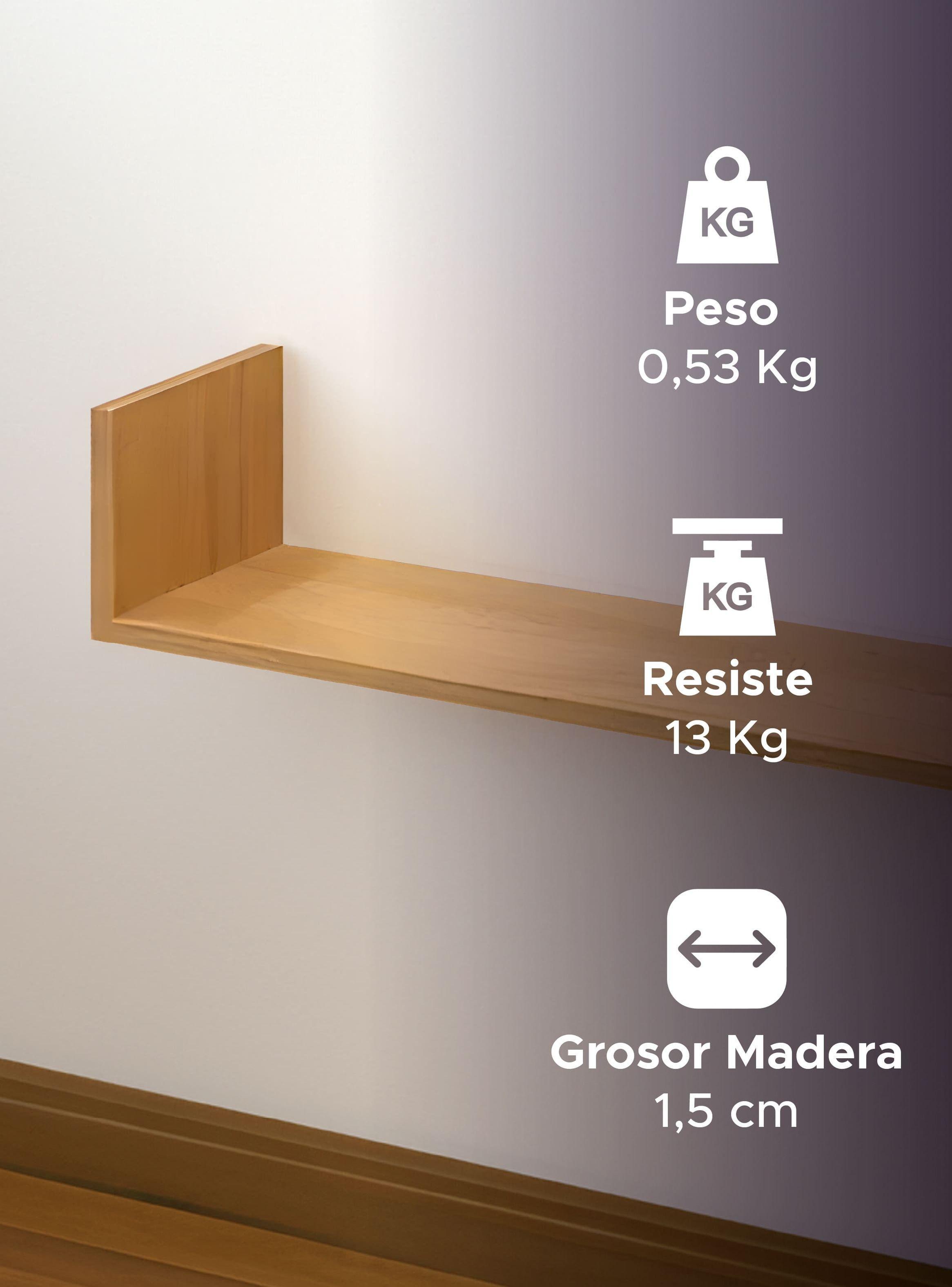 Soporte Y Repisa De Madera Para Pared Con Fijación Invisible-3