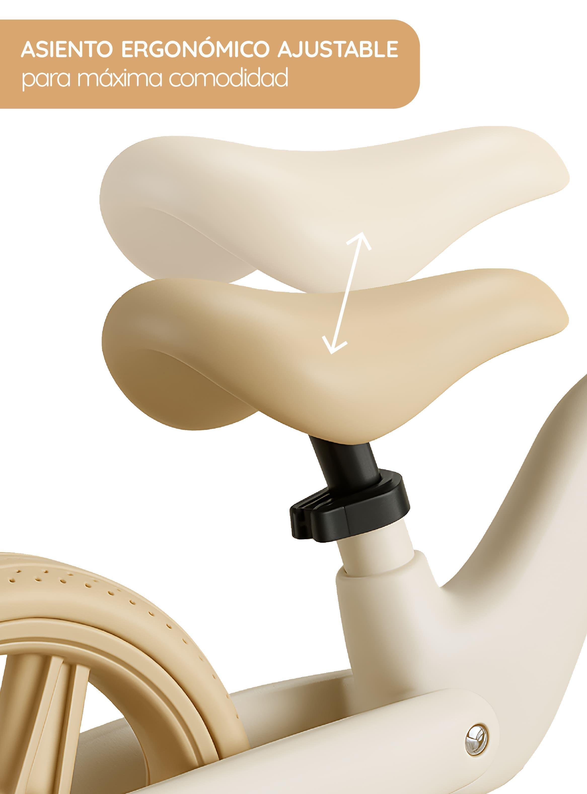 Bicicleta Aprendizaje de Equilibrio niño o niña Beige con Luz LED GlowUp-2