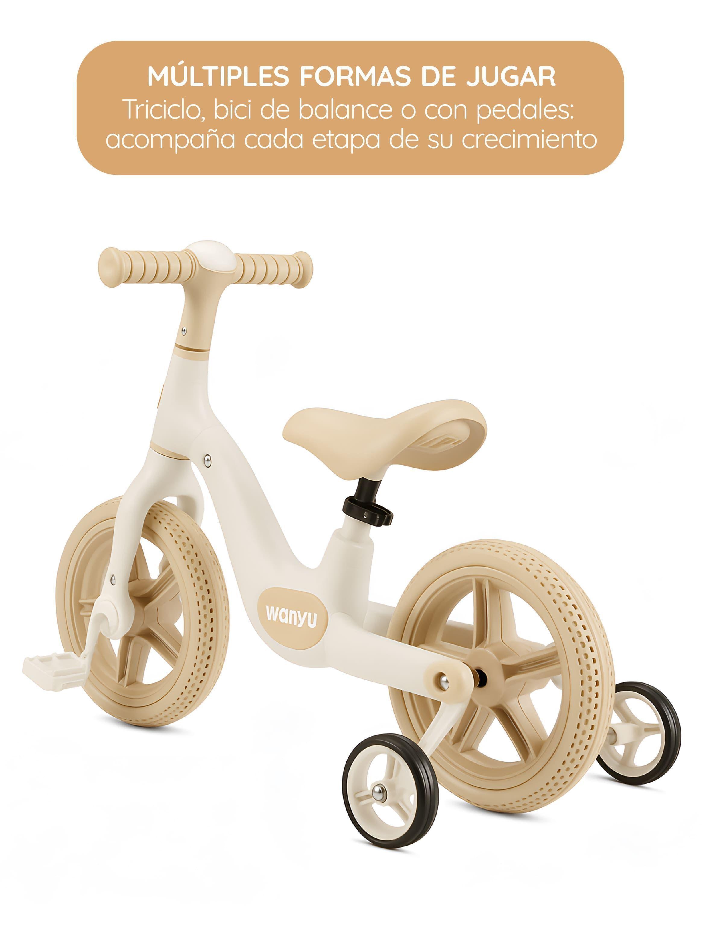 Bicicleta Aprendizaje de Equilibrio niño o niña Beige con Luz LED GlowUp-4