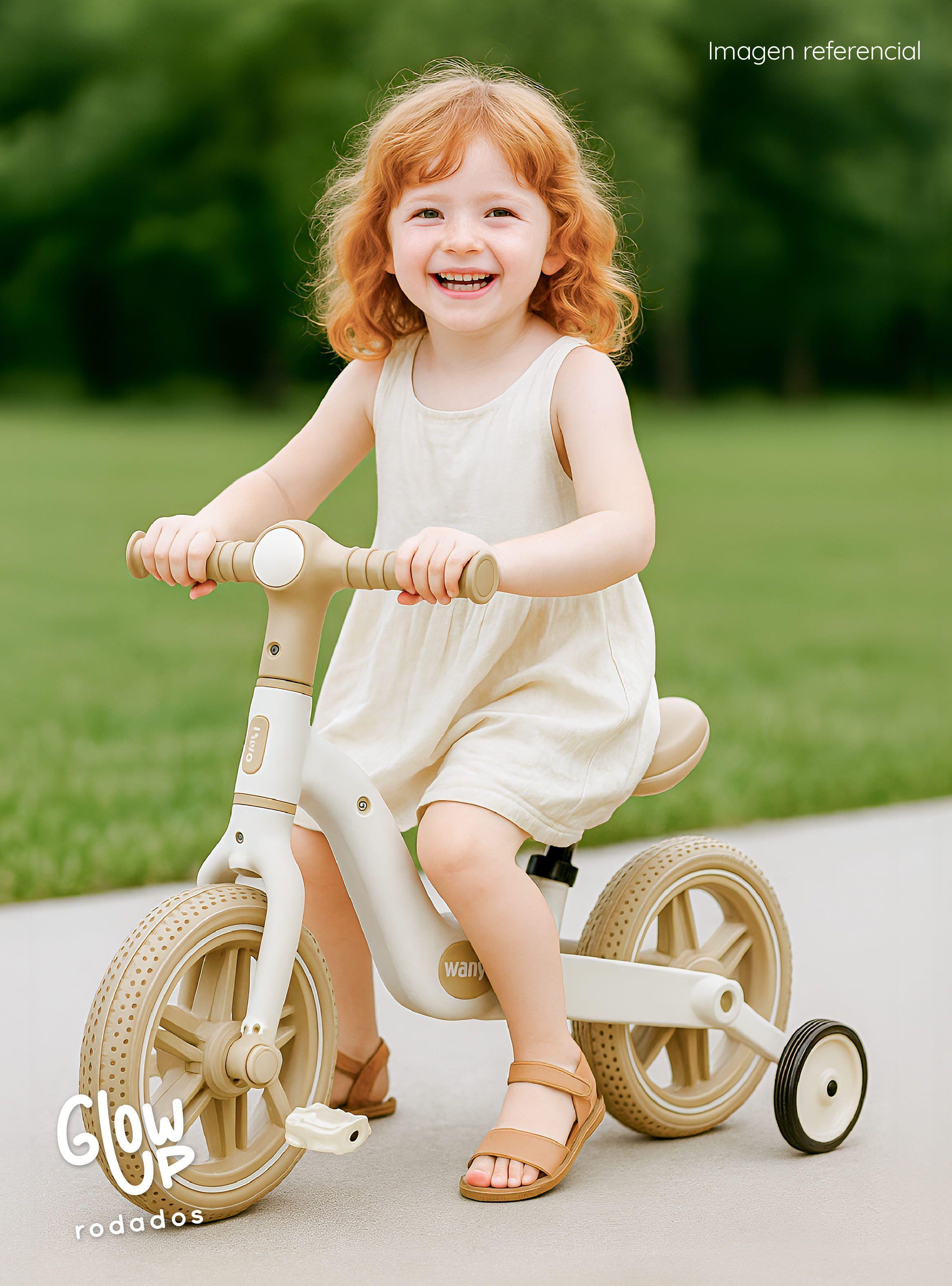 Bicicleta Aprendizaje de Equilibrio niño o niña Beige con Luz LED GlowUp-6