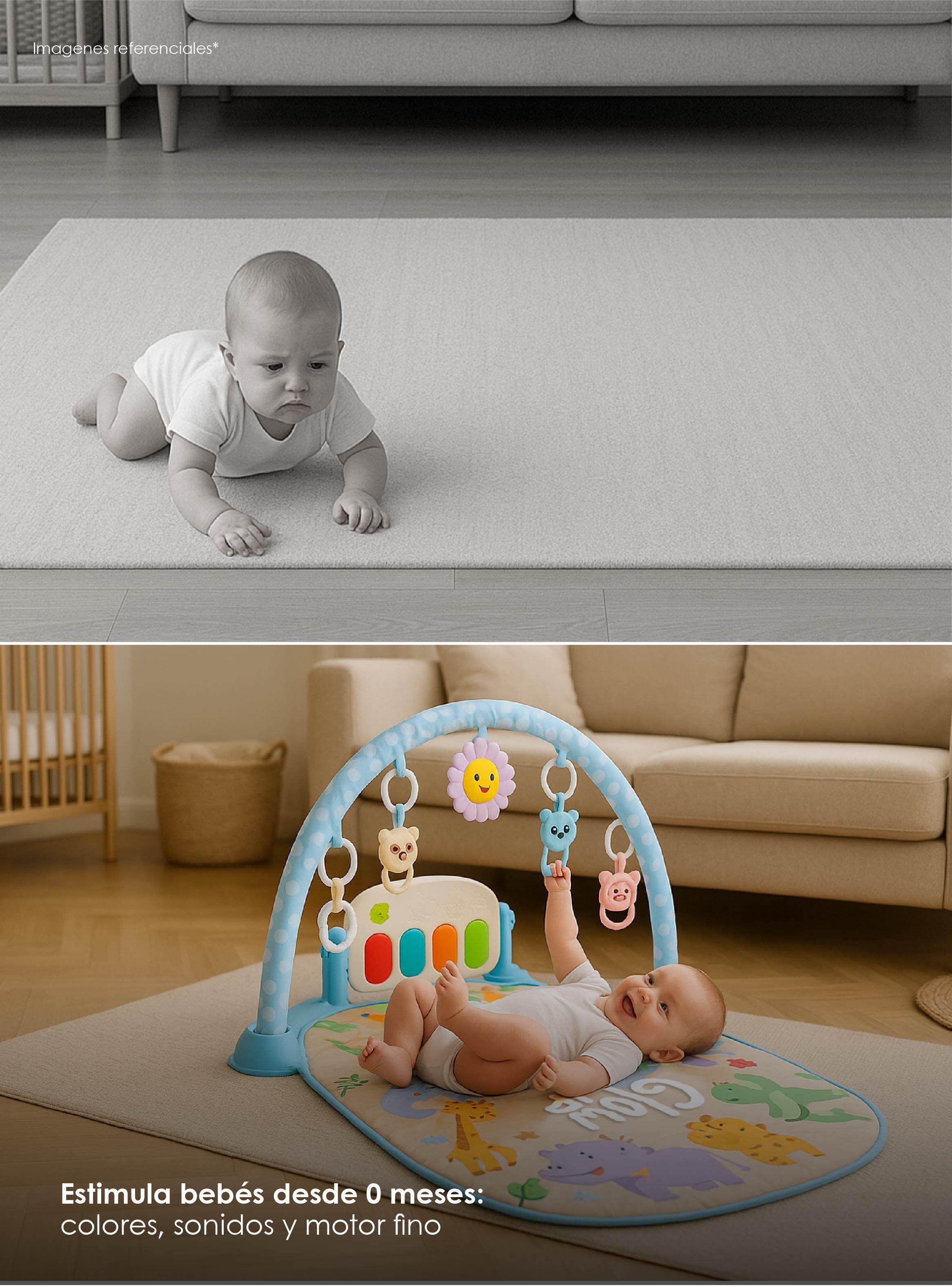 Gimnasio Con Piano Alfombra Para Bebe Celeste-6