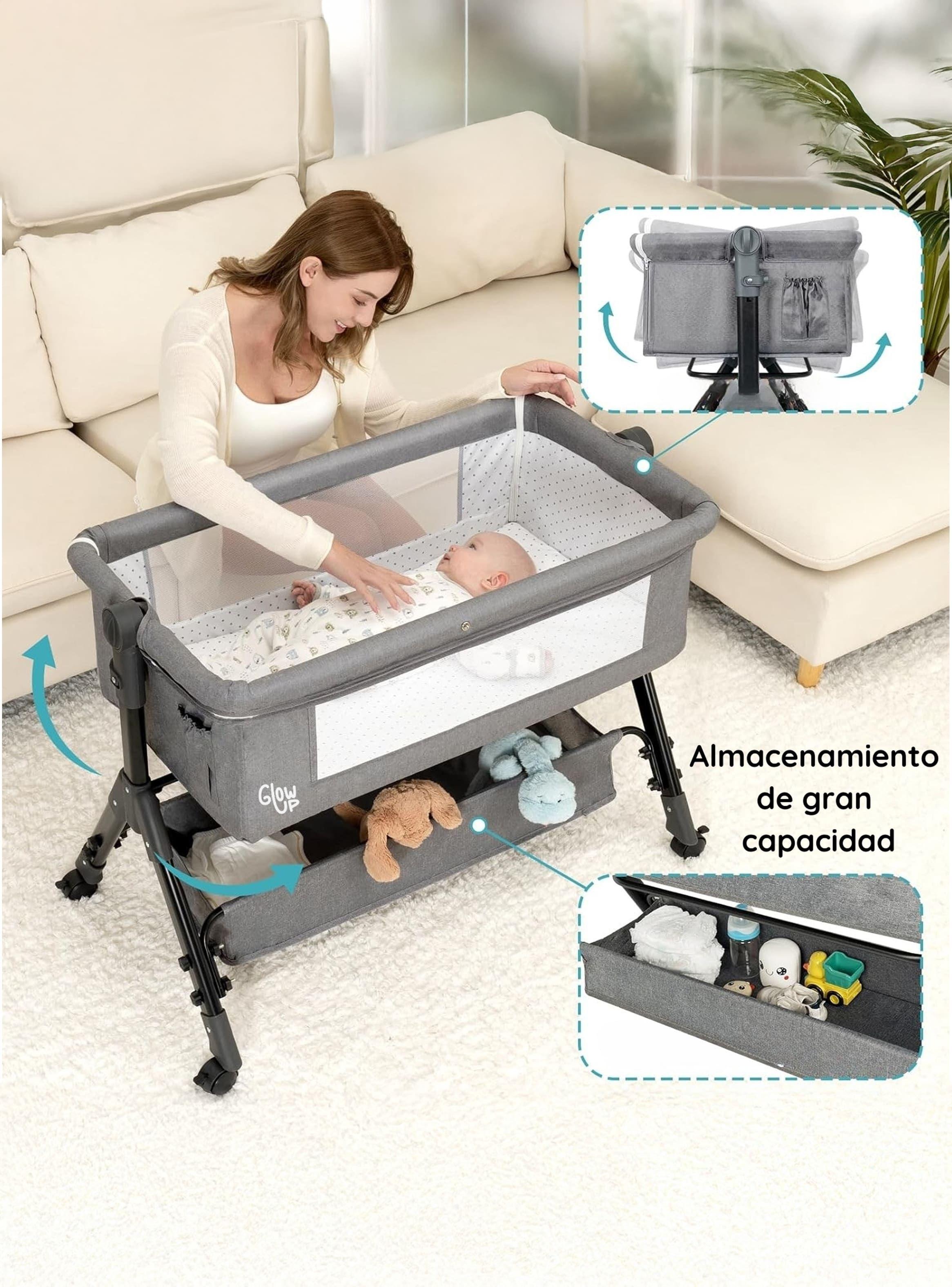 Cuna Corral Colecho Colchón Mudador Mosquitero Bebe Glowup-5