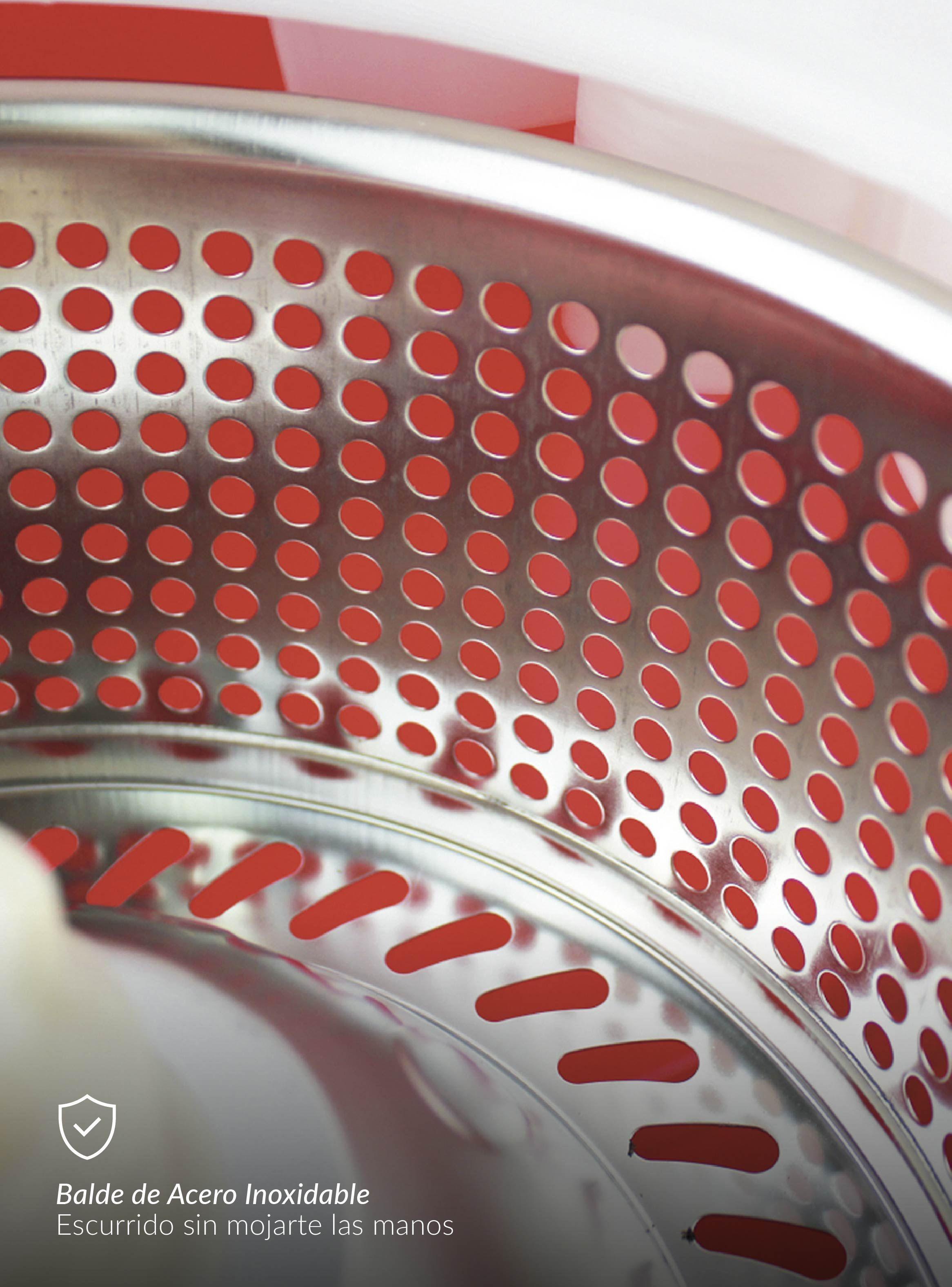 Mopa Giratoria 360° y Balde con interior de Acero Inox Bfresh-4