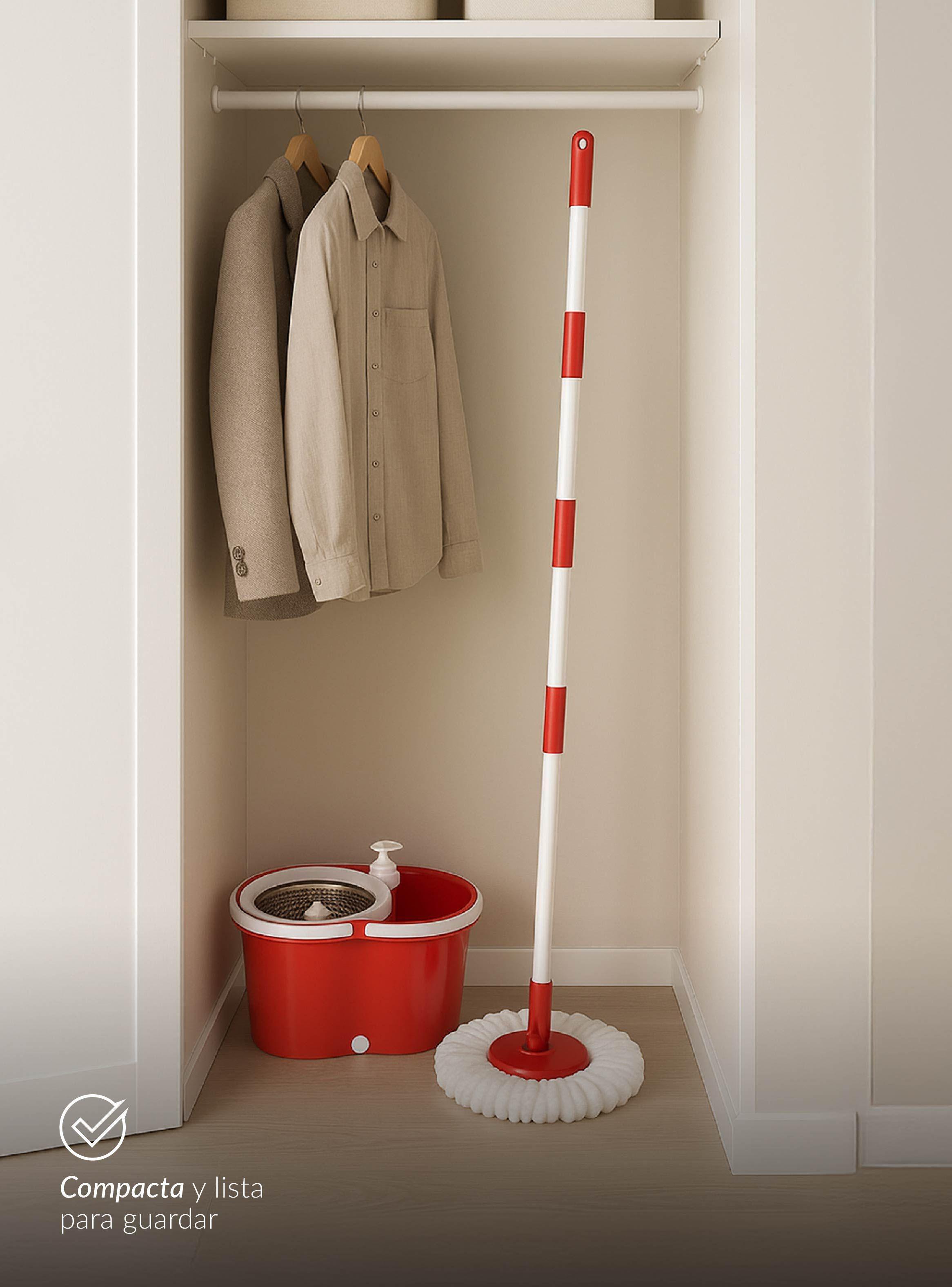 Mopa Giratoria 360° y Balde con interior de Acero Inox Bfresh-6