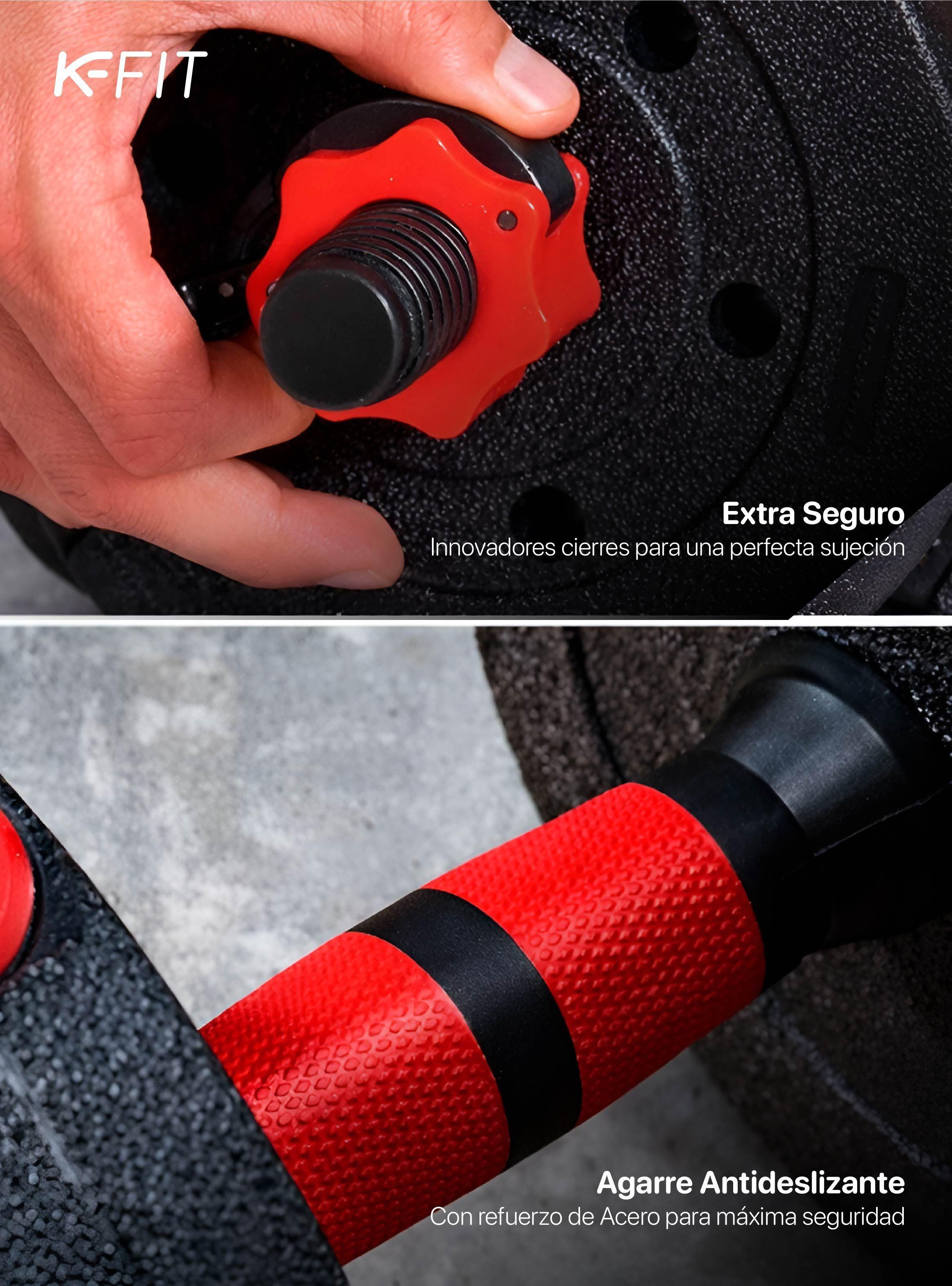 Set Mancuernas con Barra Ajustable 30Kg K-FIT-3