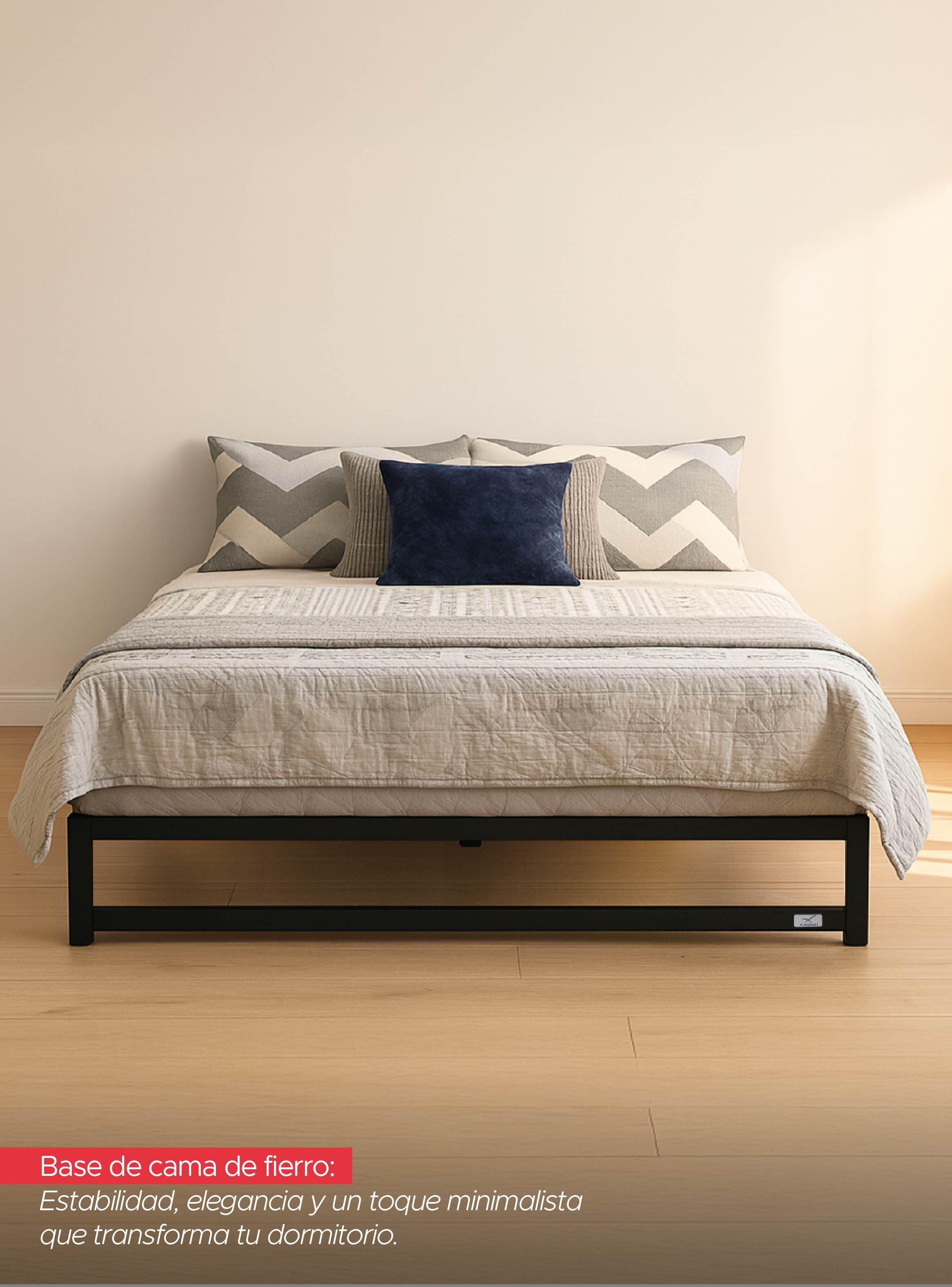 Base para Cama Europea Acero Negro 180x200 cm King ZEN Vincenzi-4