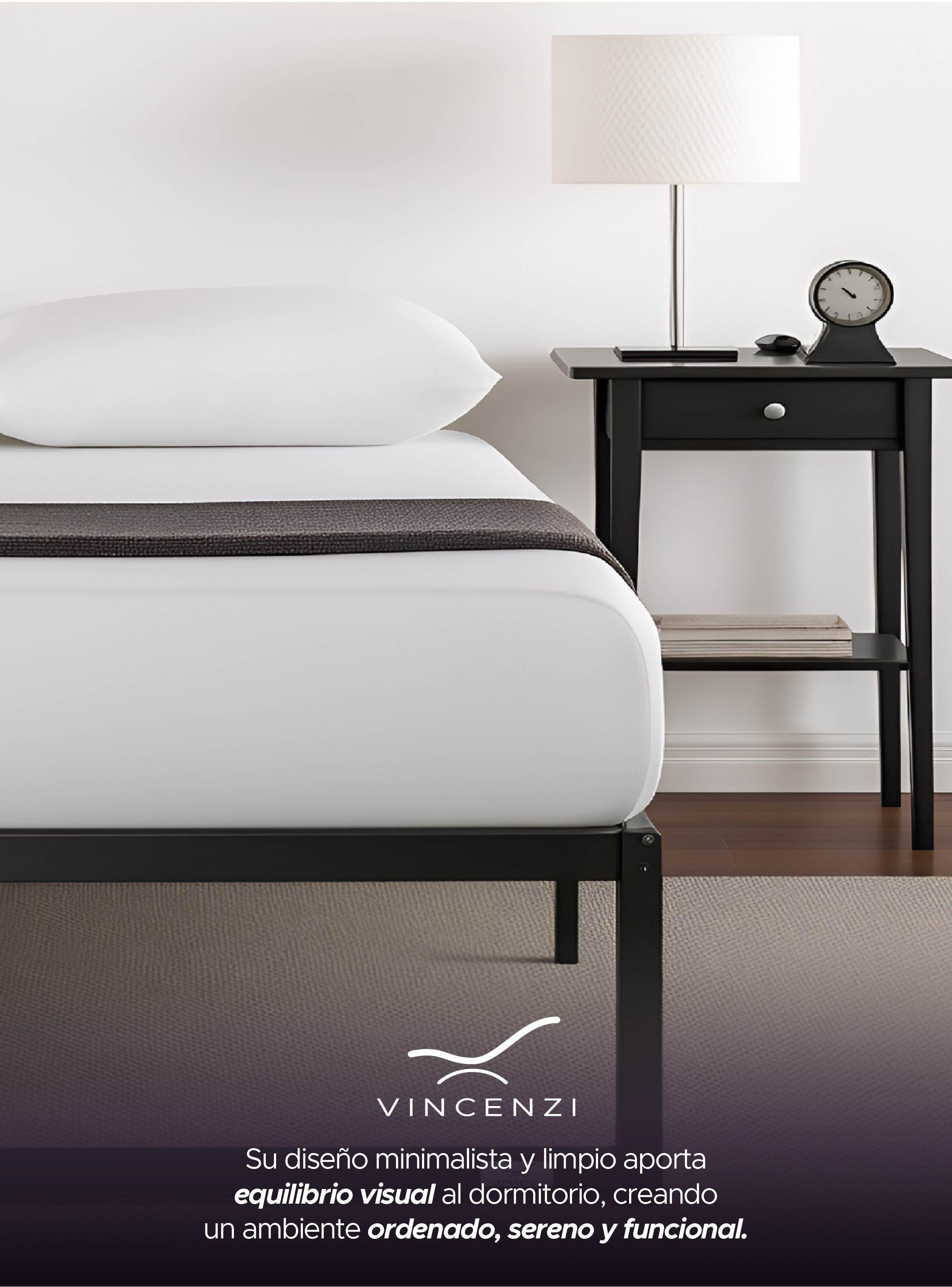 Base para Cama Europea Acero Negro 180x200 cm King ZEN Vincenzi-6