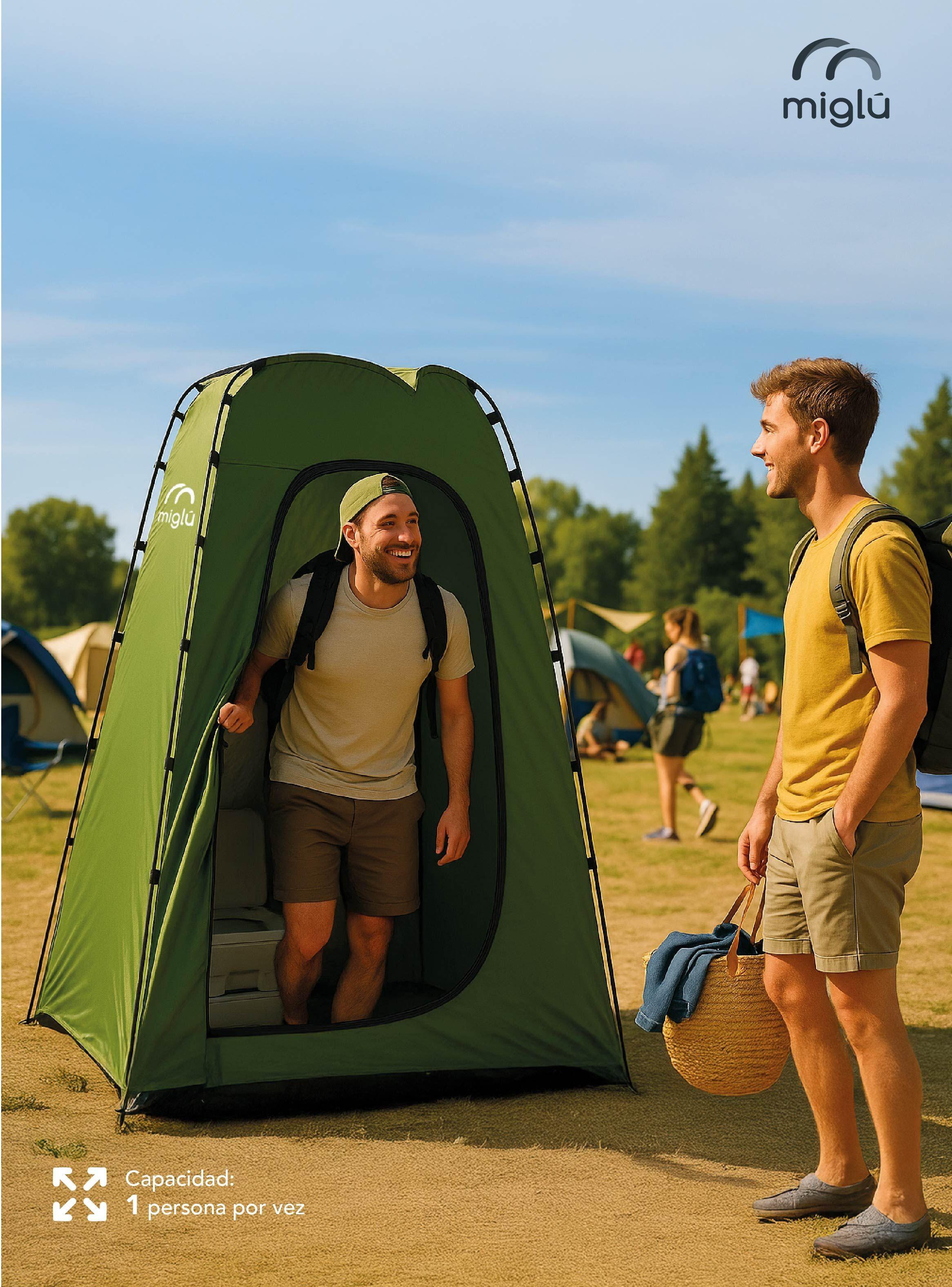 Carpa Portátil Multiuso 1 Persona 190x115 Cm Verde Miglú-5