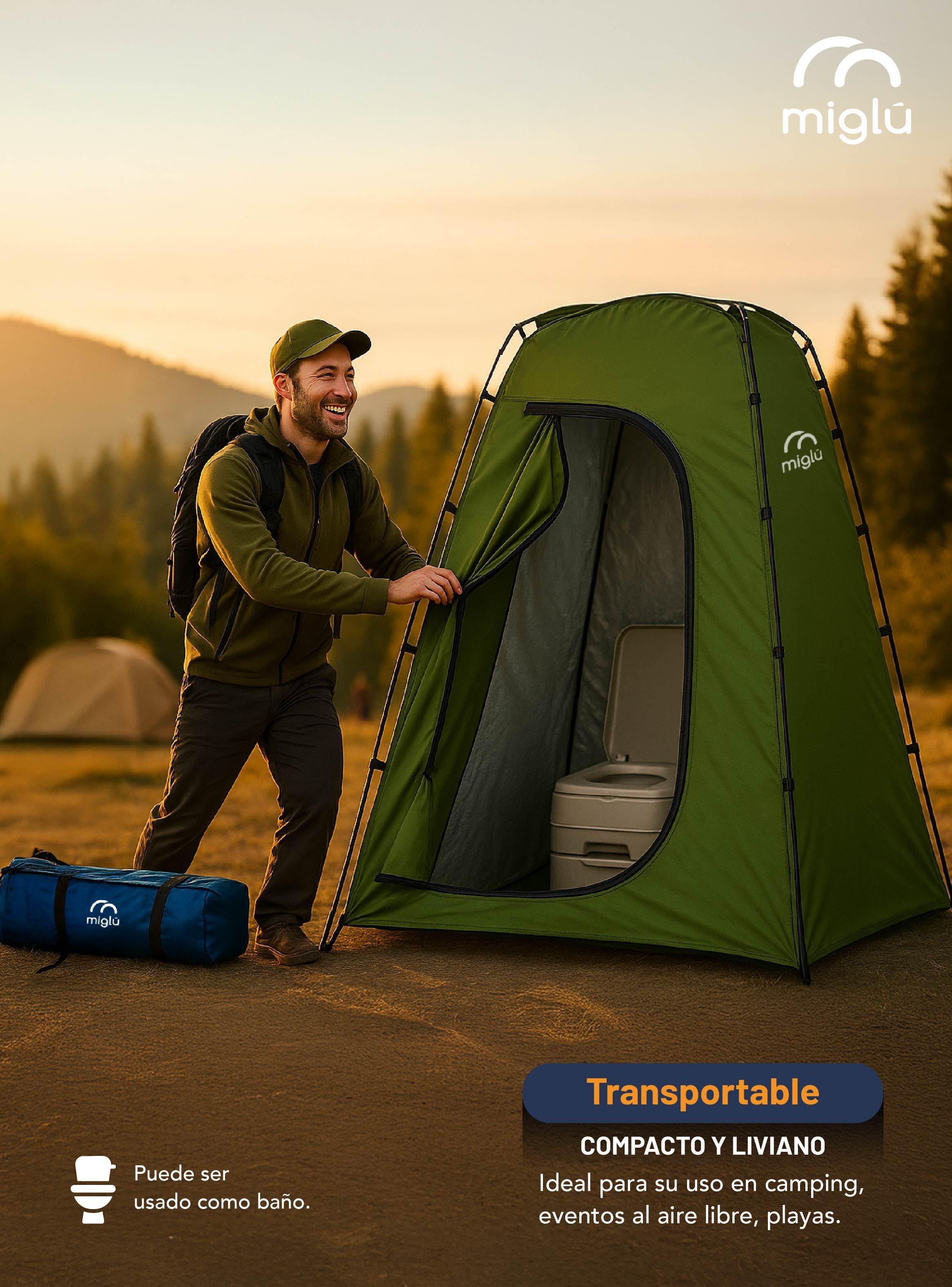 Carpa Portátil Multiuso 1 Persona 190x115 Cm Verde Miglú-7