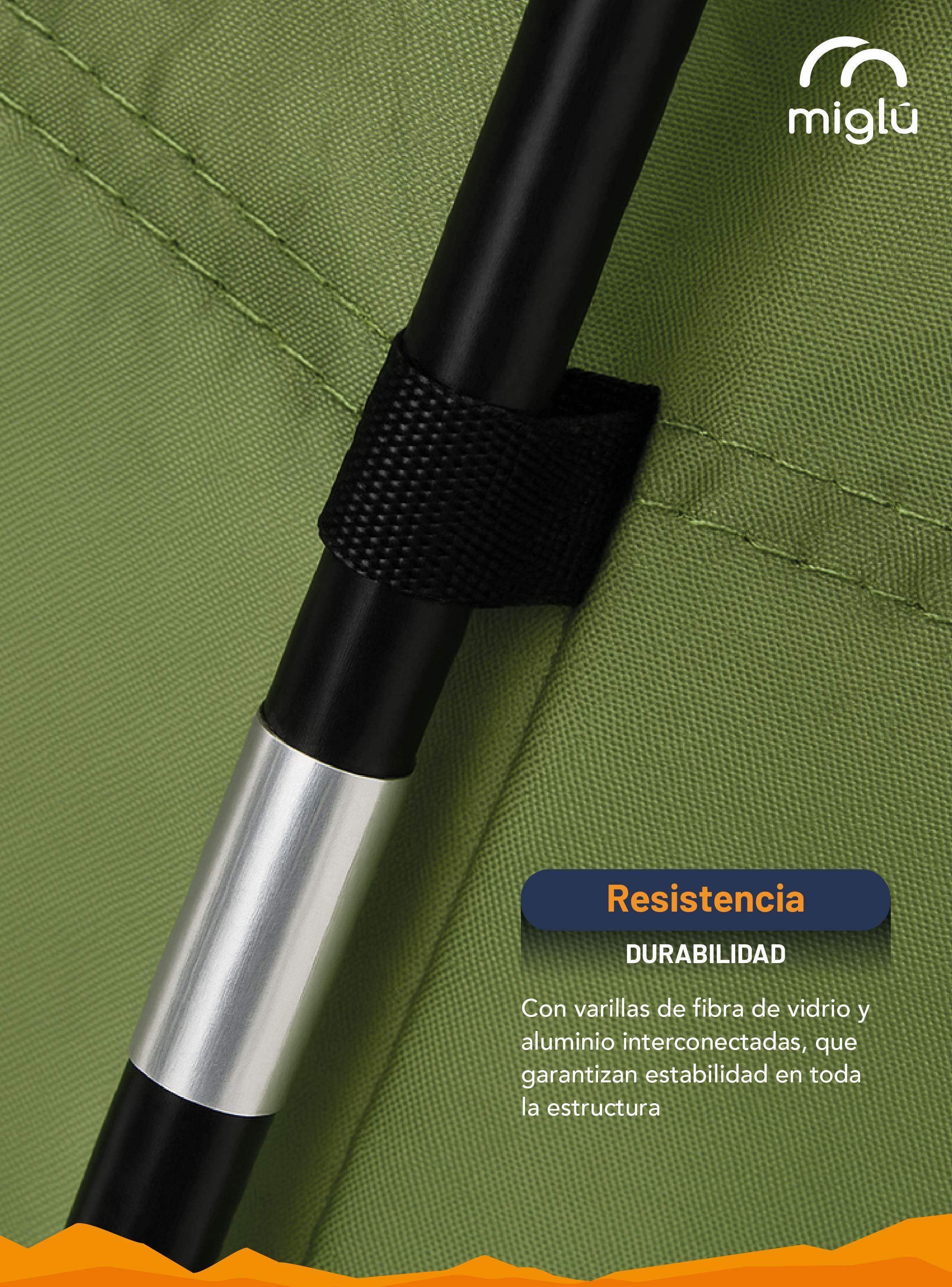 Carpa Portátil Multiuso 1 Persona 190x115 Cm Verde Miglú-4