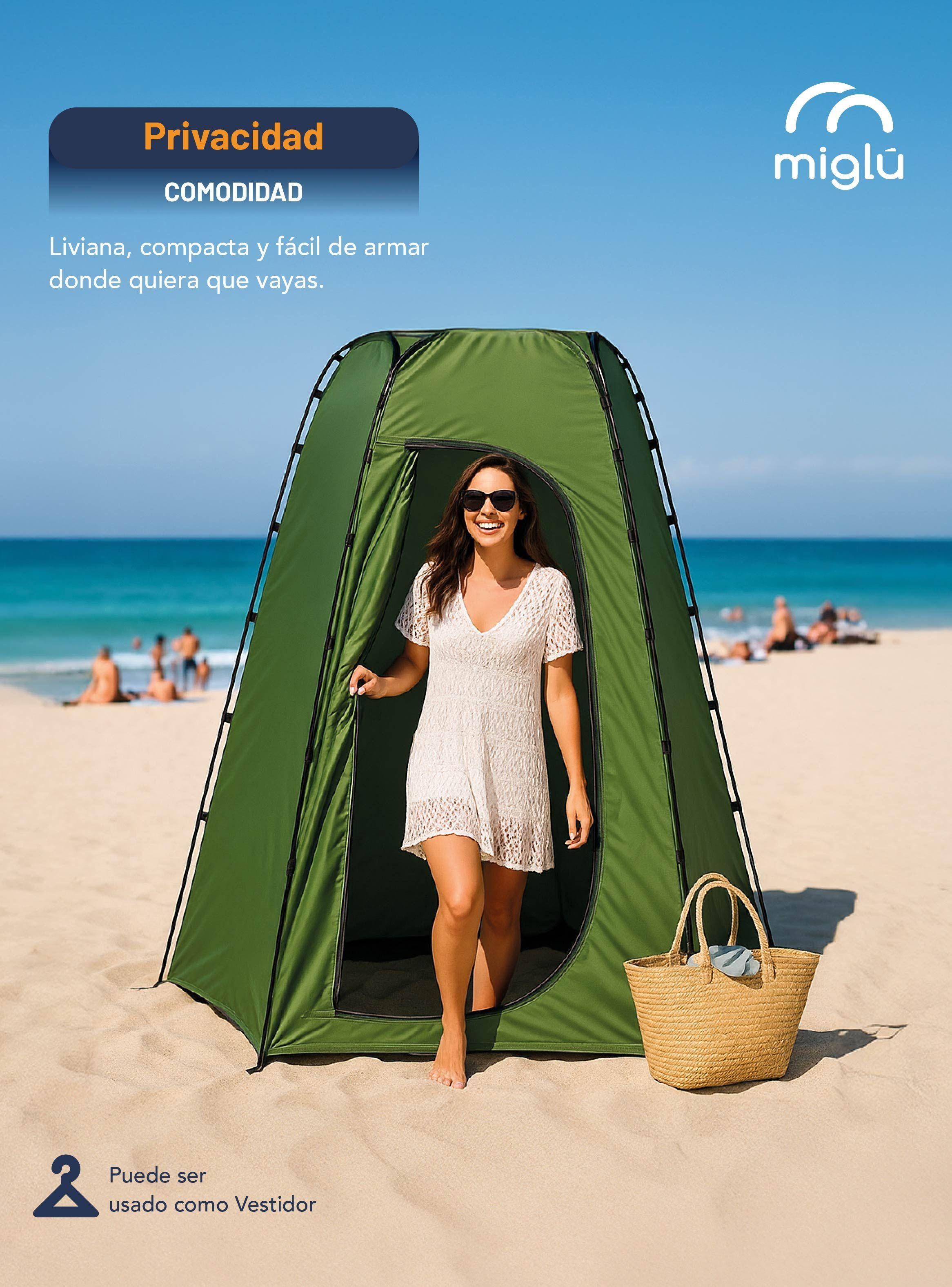 Carpa Portátil Multiuso 1 Persona 190x115 Cm Verde Miglú-6