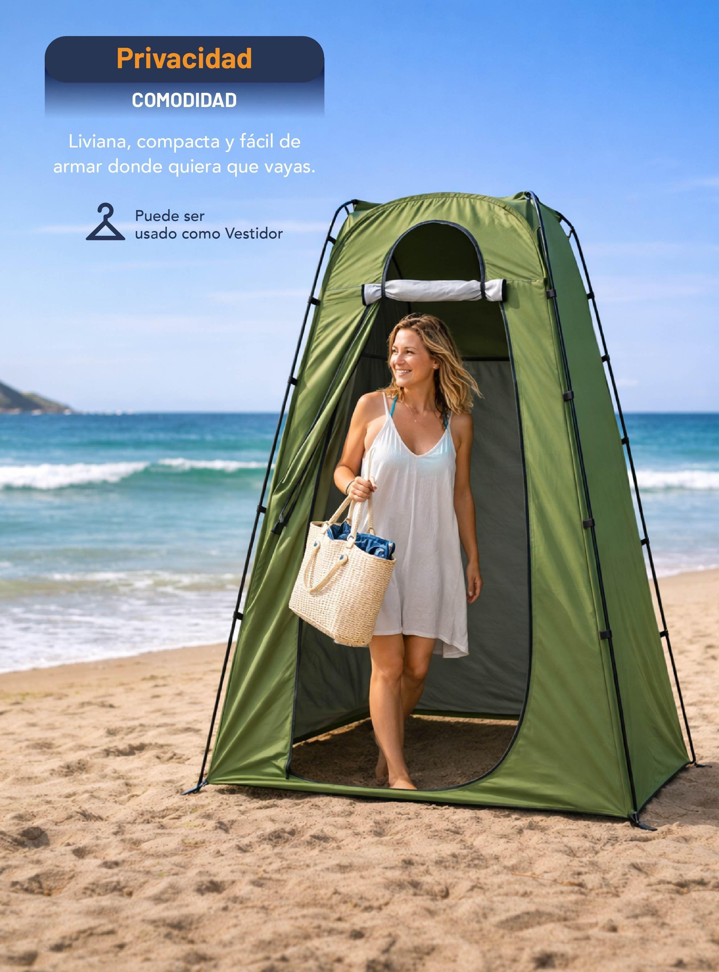 Carpa Portátil Multiuso 1 Persona 190x115 Cm Verde Miglú-5