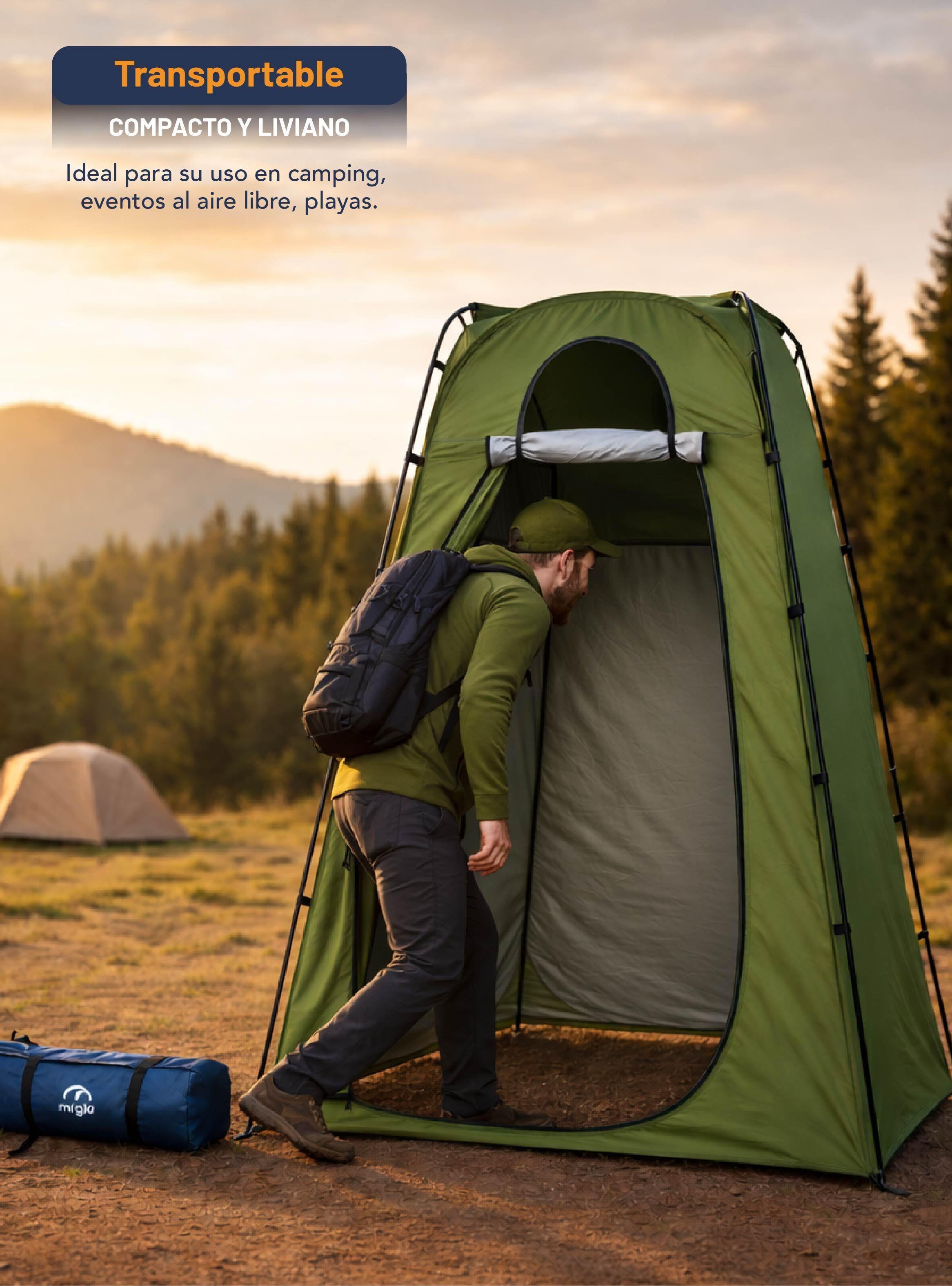 Carpa Portátil Multiuso 1 Persona 190x115 Cm Verde Miglú-7