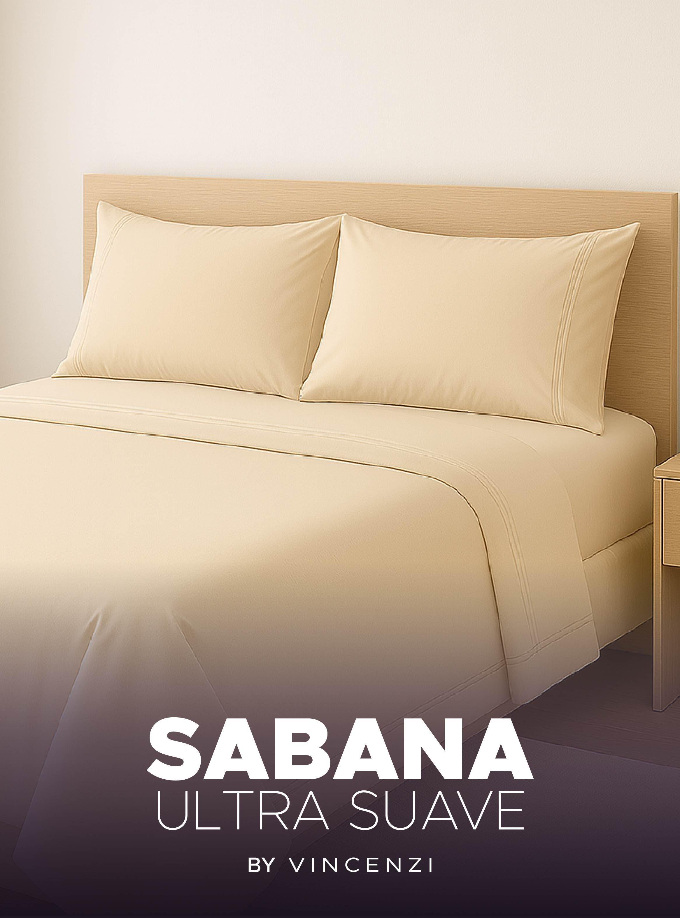 Juego Sábanas King Beige Suave con Fundas y Ajuste Elástico Vincenzi-7