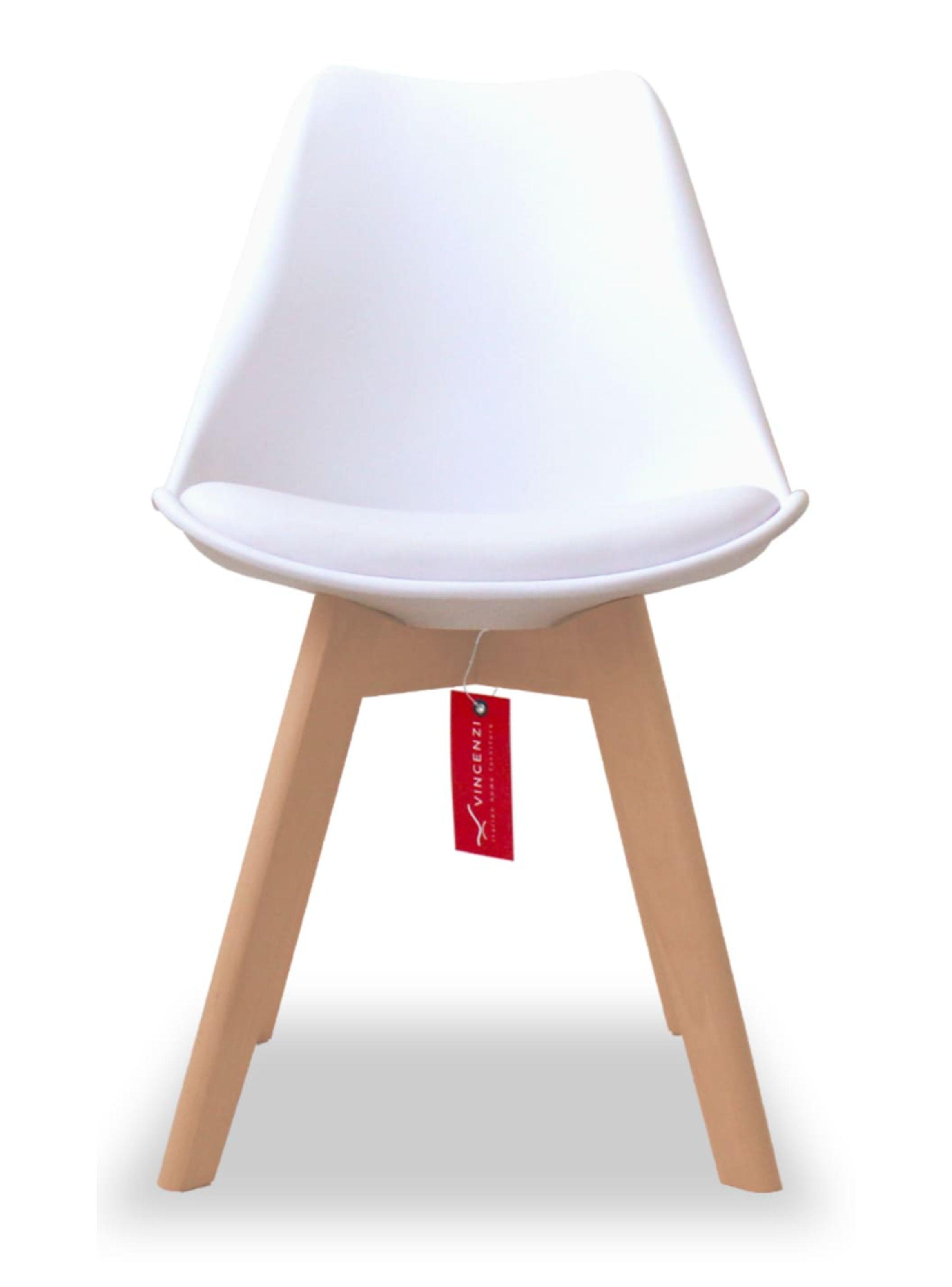 Pack de 4 sillas eames con cojín blancas París-3
