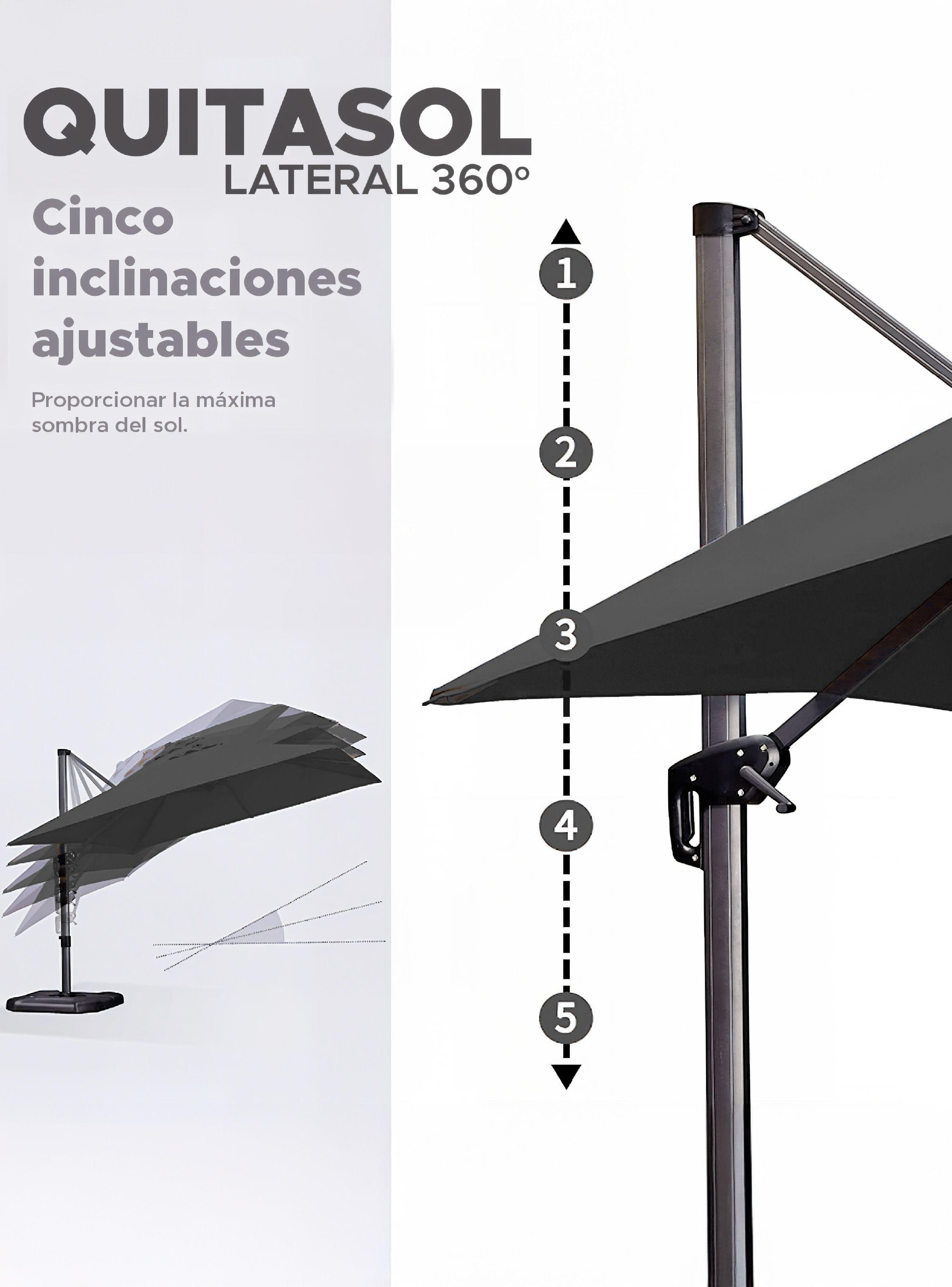 Quitasol para terraza Lateral Gráfito 360 Vincenzi-1