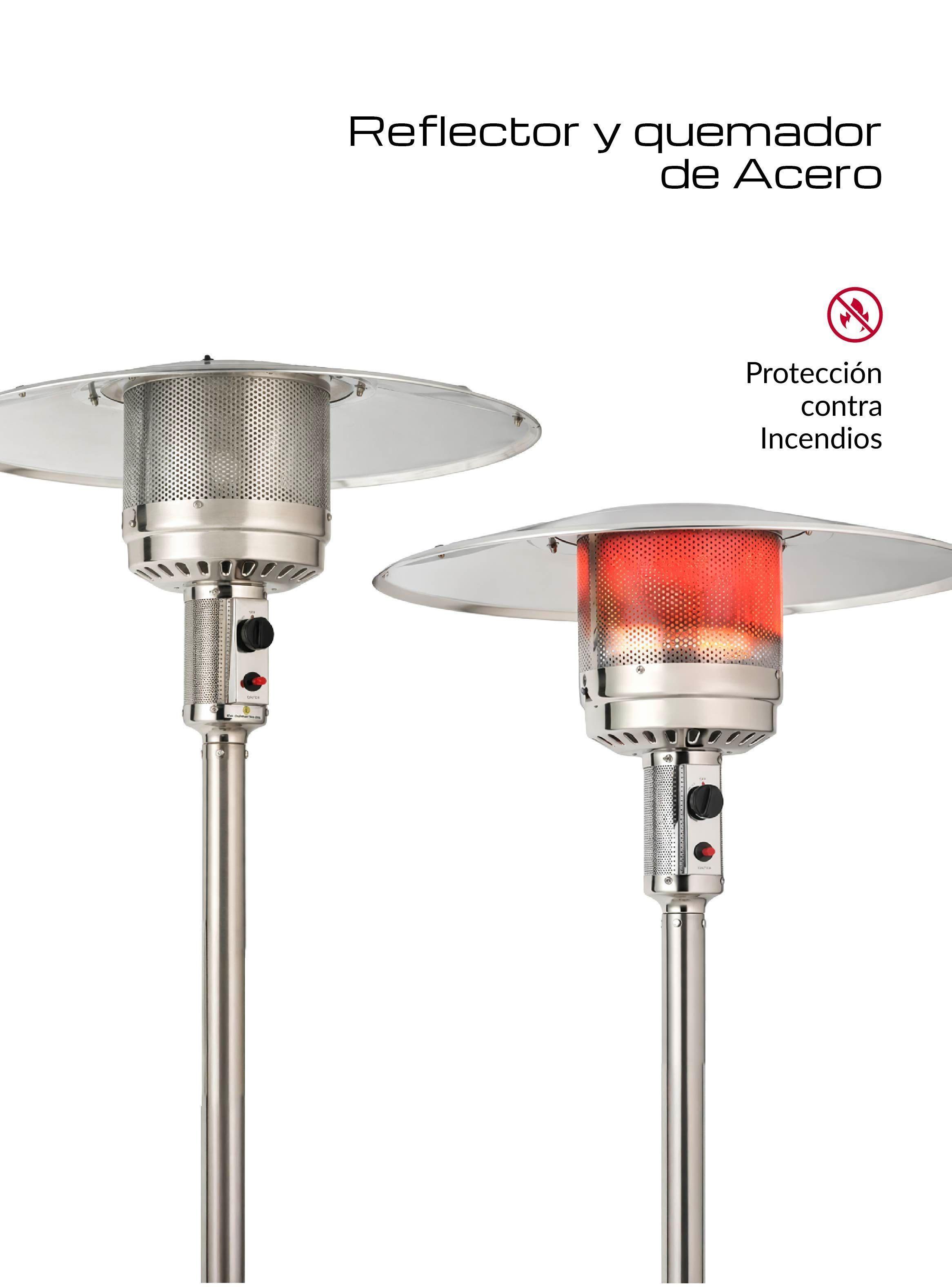 Estufa De Patio Exterior A Gas 50,000 Btu Plateado Antivuelco Bfresh -2